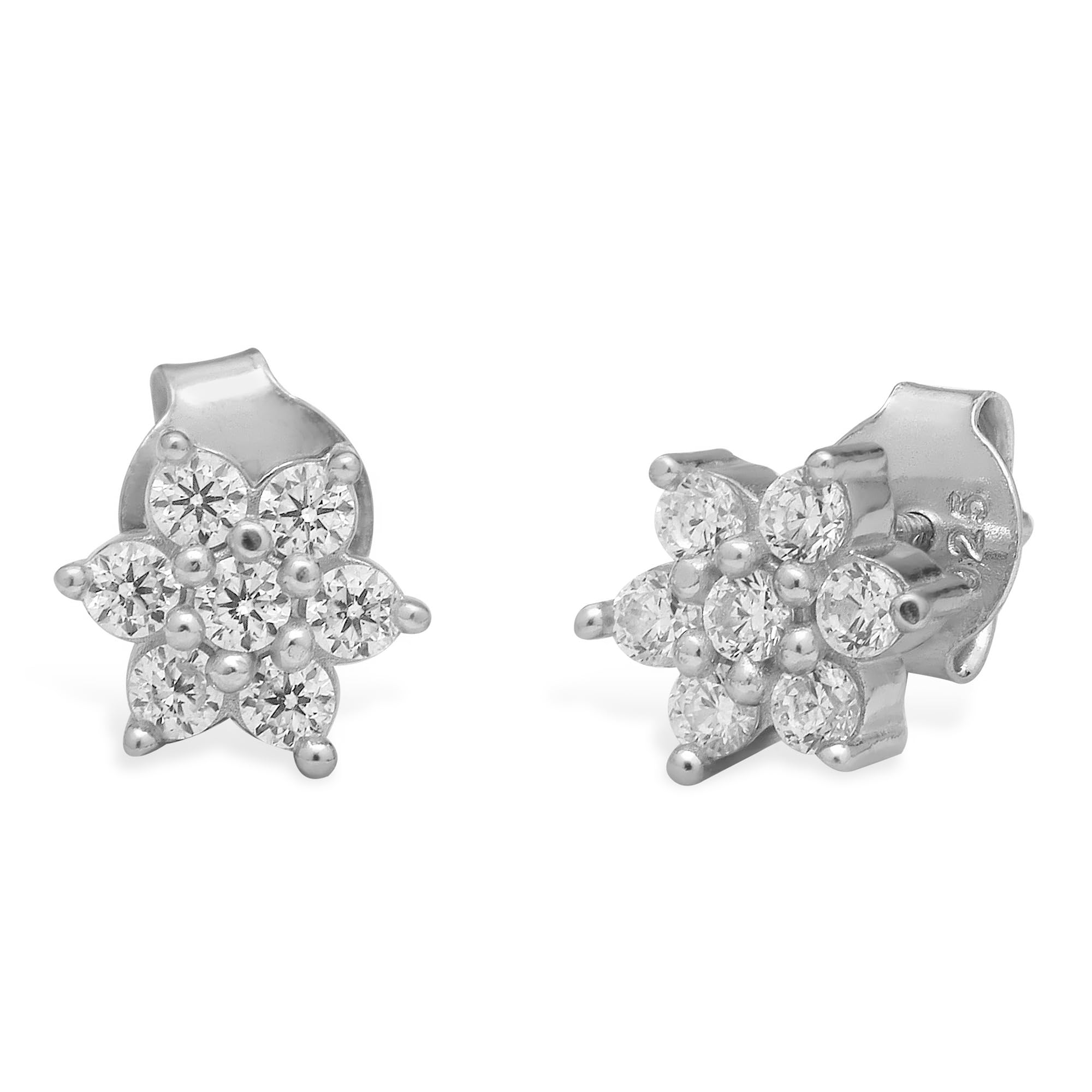 925 Sterling Silver Cubic Zirconia Designer Stud Earrings | Stylish Silver Jewellery | Gift for Women and Girls | With Certificate of Authenticity & 925 Hallmark