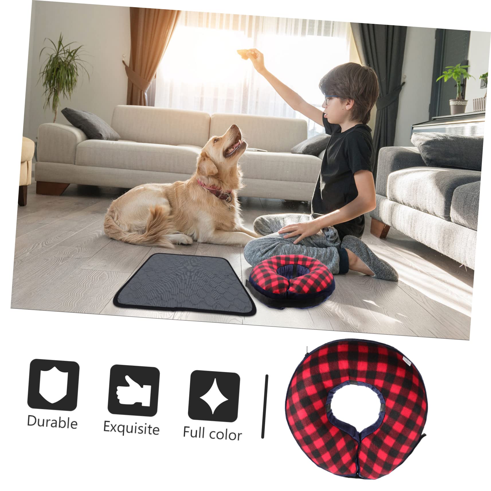 VANZACK 5pezzi Collare Protettivo Per Cani Inflatable Collare Elisabettiano Per Post-operazione Neck Collar Comodo Per Previene Leccare e Morsi