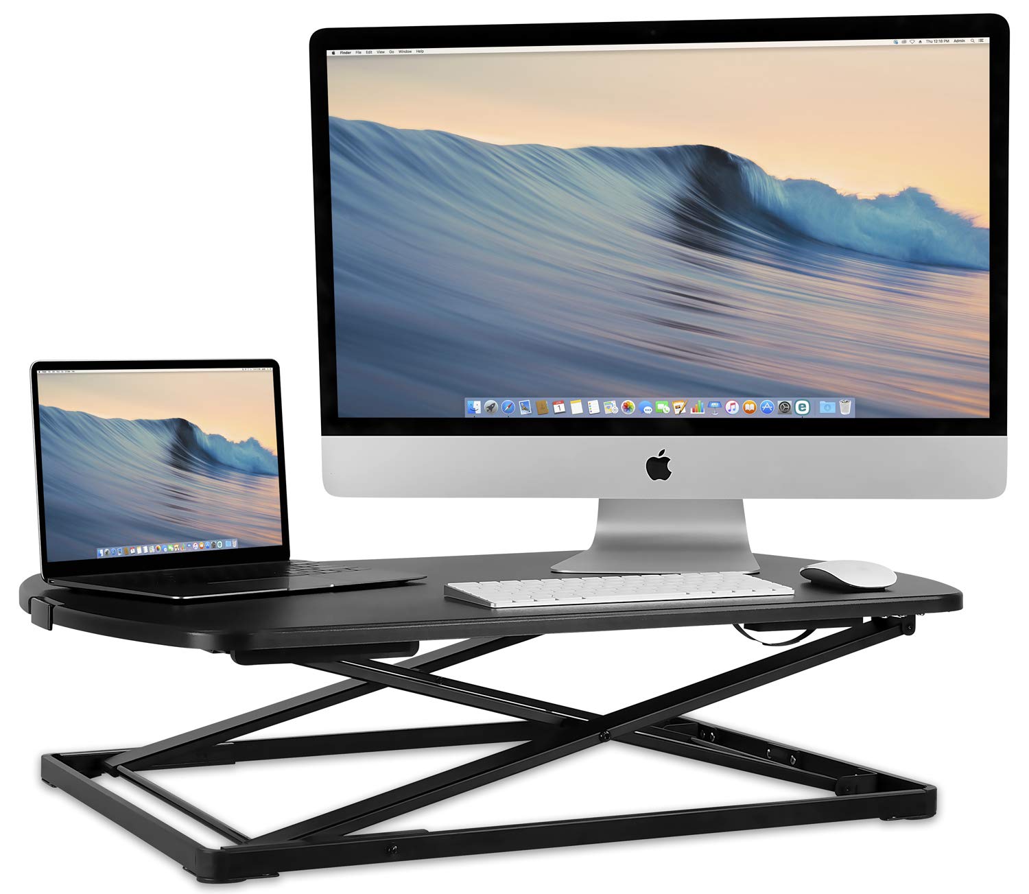 Mount-It!Ergonomic Standing Desk Converter, Preassembled Height Adjustable Sit Stand, 32" W x 22" D tabletop, holds up to 22 lbs (MI-7966)