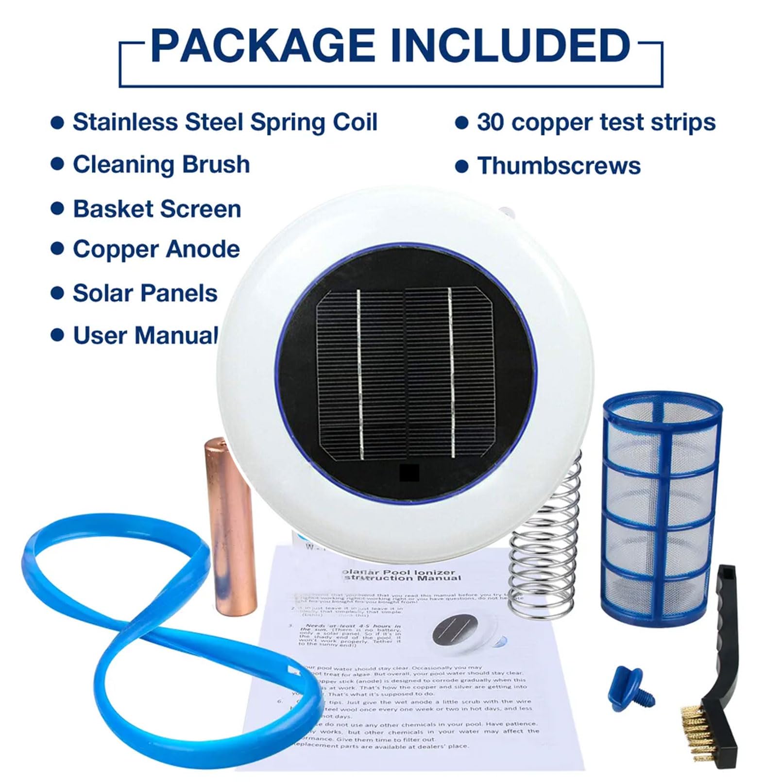 SYUFRE Ioniseur Solaire de Piscine, Nettoyeur et purificateur de Piscine restaure 85% Moins de Chlore, Anode Longue durée pour 45 000 gallons, Choc Naturel
