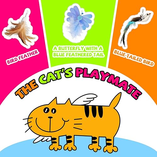 Miniatura 8 de Juguete interactivo prémium para gatos, juguete de interior para gatitos y gatos, juguete educativo para gatos con plumas reales.