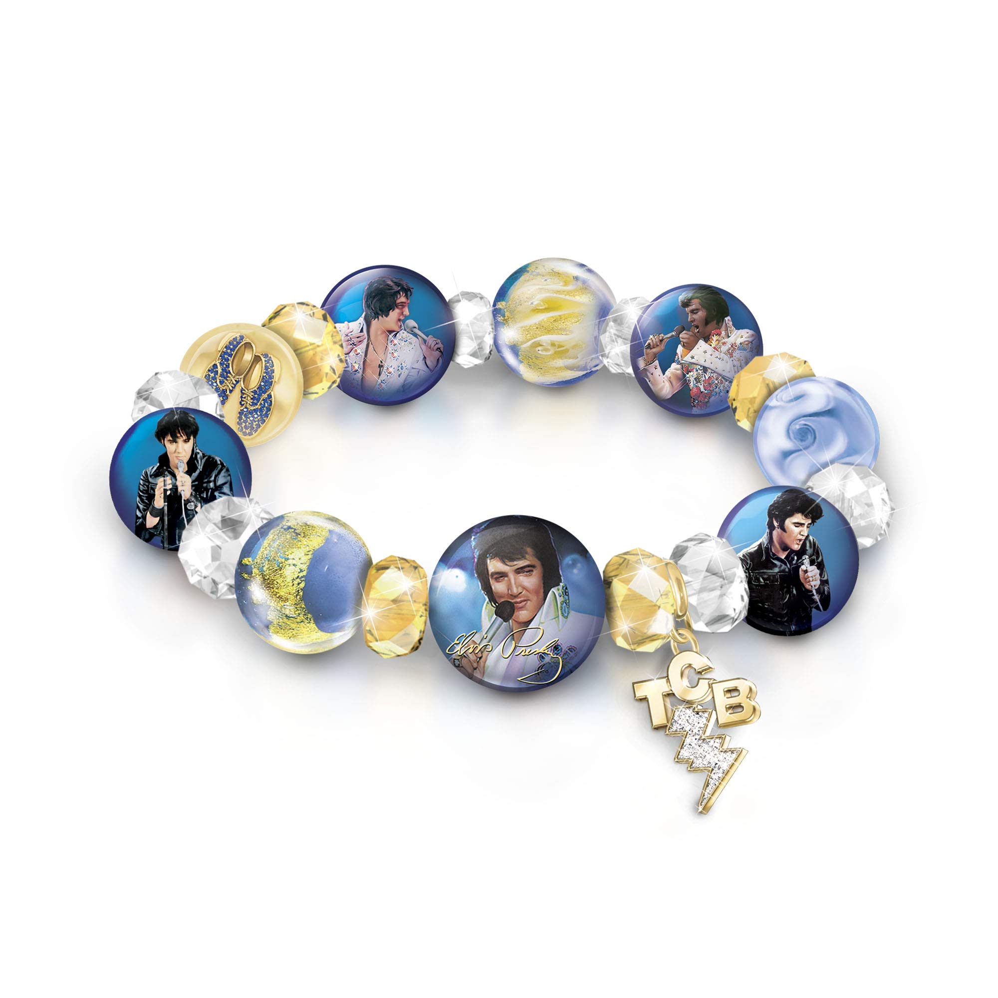 Buy The Bradford Exchange A Legend Redefined' Elvis Porcelain and Glass Bracelet 24Carat