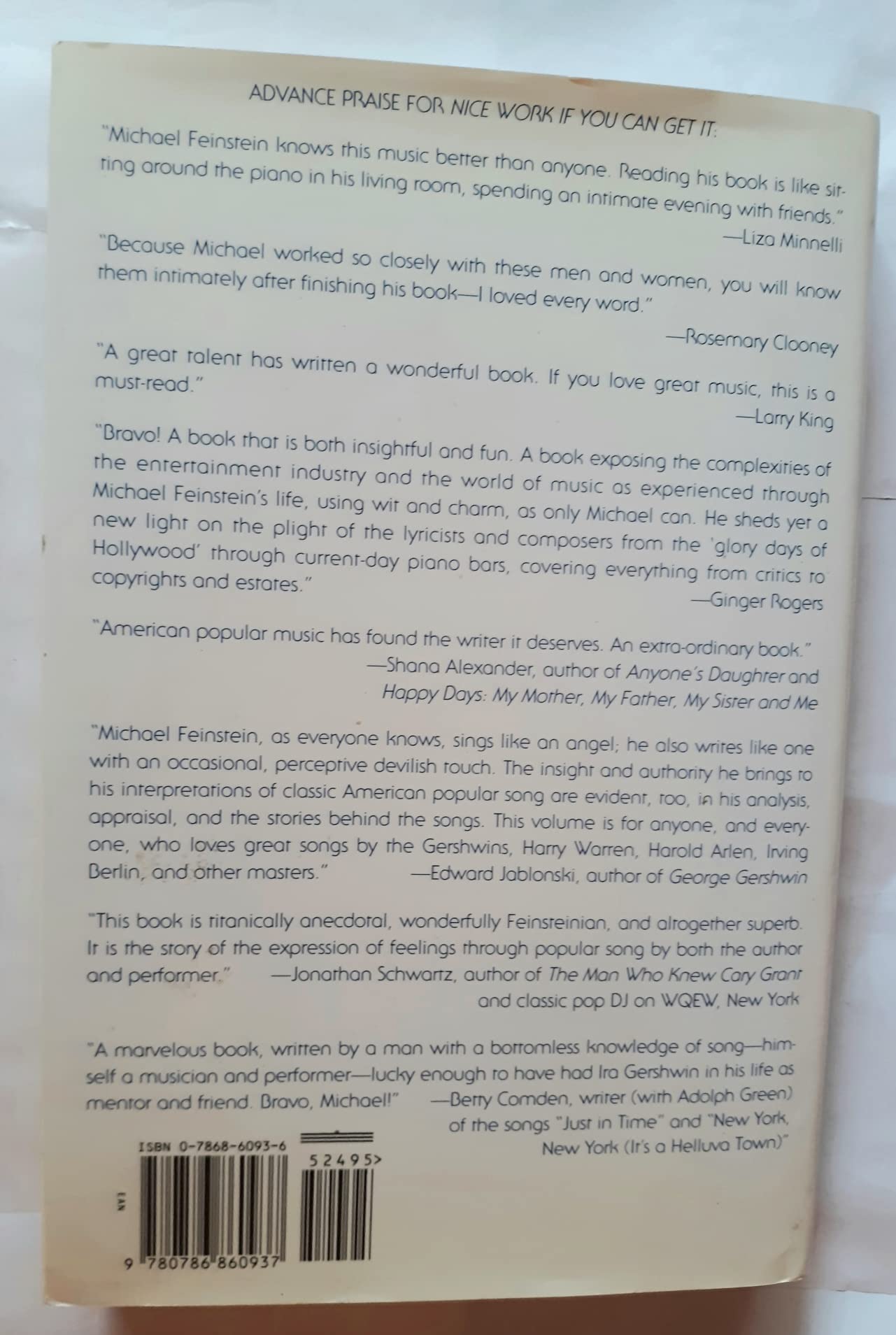 Nice Work If You Can Get It: My Life in Rhythm and Rhyme Feinstein, Michael - PT01