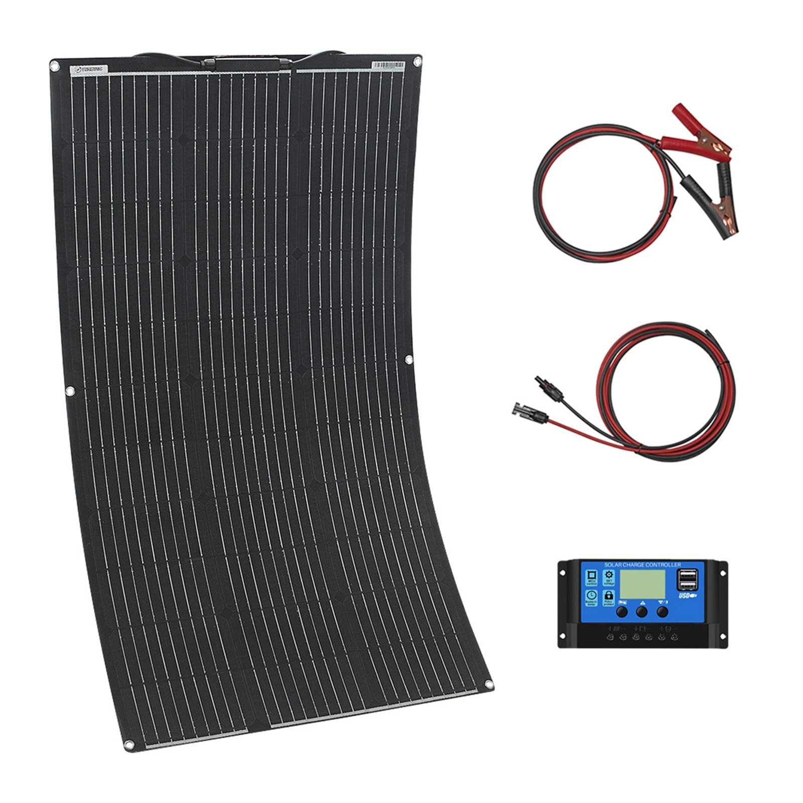 Wvyhlamrc 100W Solar System Solar Panel 18V 100W 200W 300W 400W Flexible Durable Waterproof Monocrystalline Solar Cell(100W Solar System)