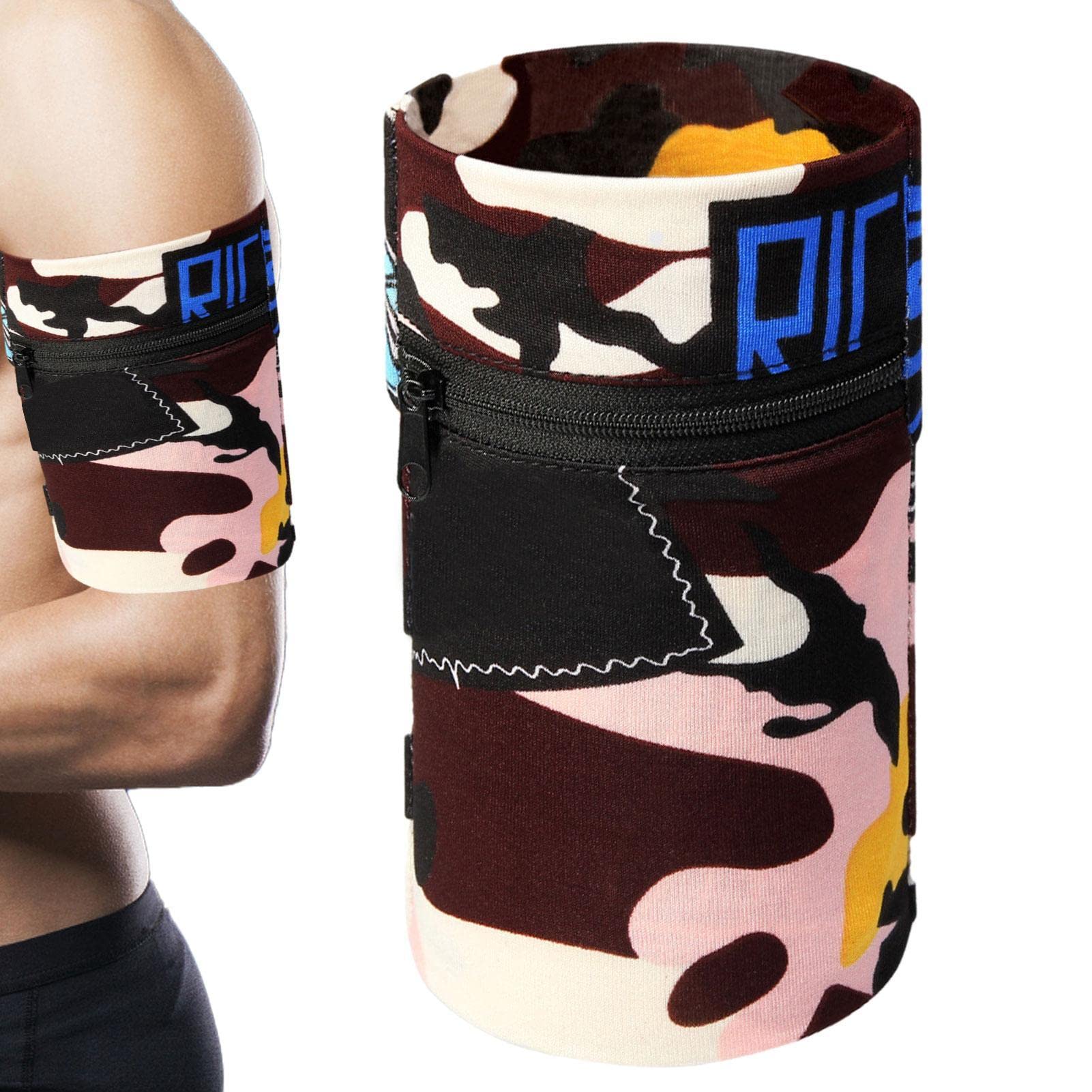 Brown Letters Sportswear - Wrist Pouch | Sports Wrist Sweatbands Wrist Wallet Wristband Pocket,Sportswear Wrist Pouch For Basketball, Tennis, Hiking, Cross-Fit And More