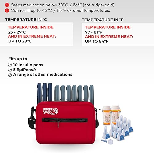Miniatura 10 de Estuche de viaje para enfriador de insulina  Estuche de transporte EpiPen  Estuche de viaje de insulina aprobado por la TSA  Recarga automática, sin