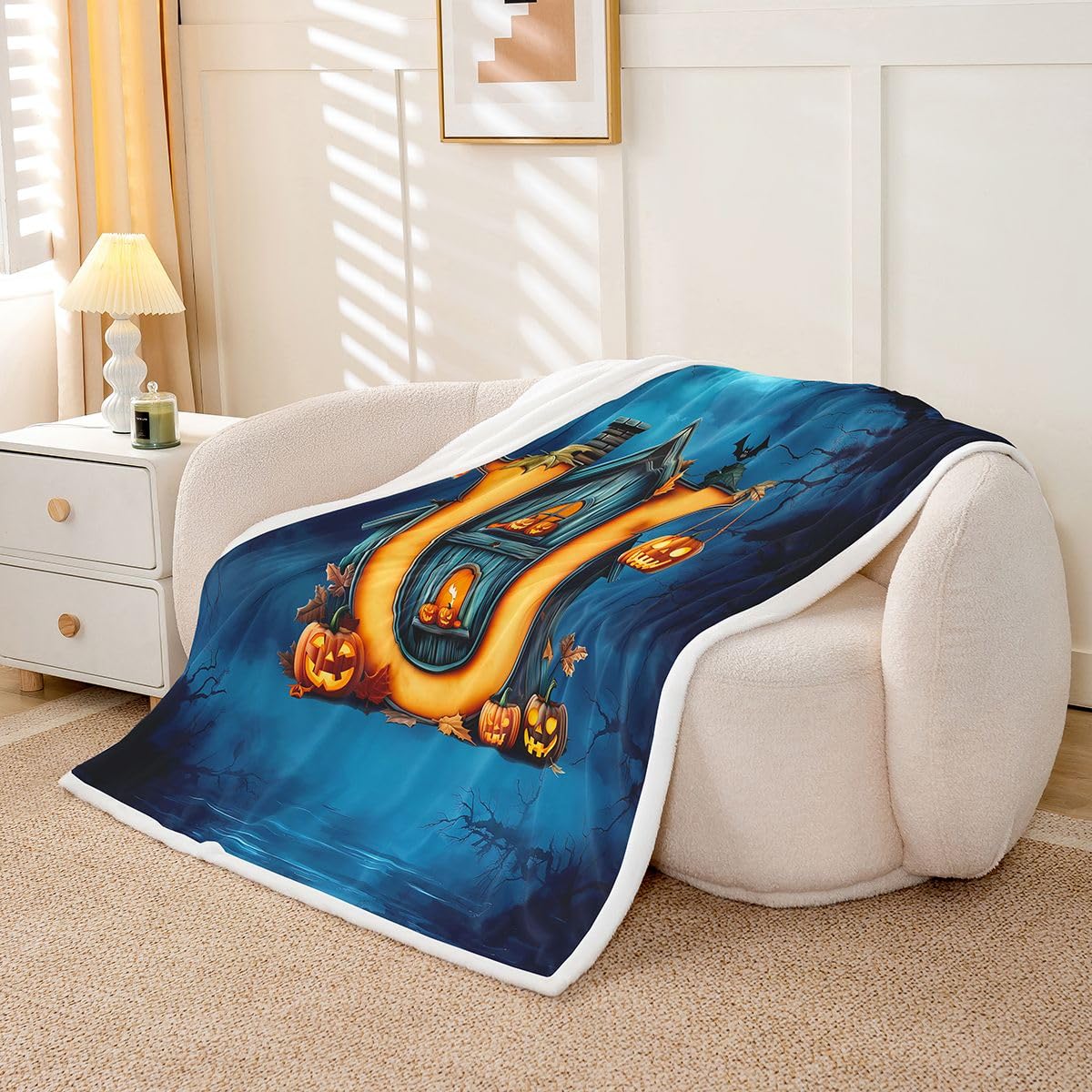 Homewish Couverture Canapé 229x229cm Lettre U Halloween