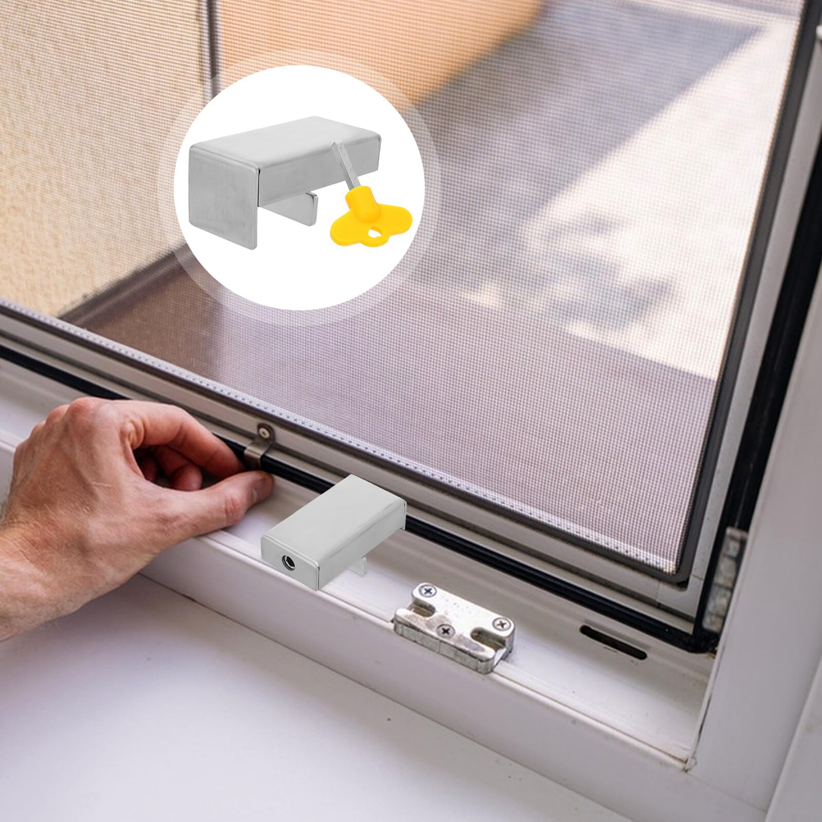 Limitador de Puertas y Ventanas de Acero Inoxidable 6 Piezas Plata