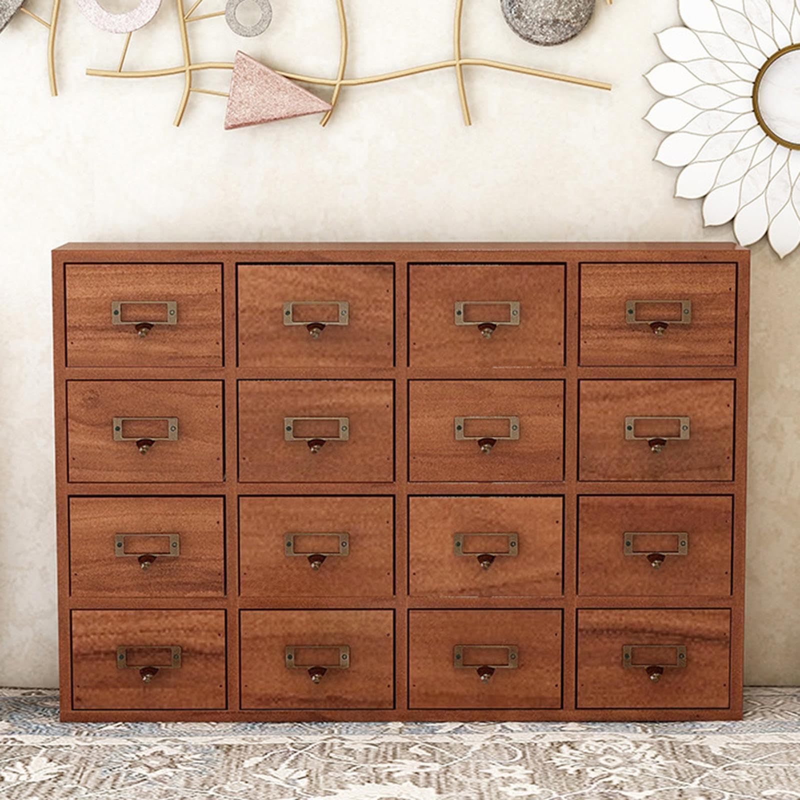 Organizer da Scrivania Cassettiera in Legno Scatola Portaoggetti Rettangolare Stile Classico per Gioielli tè E Oggetti Vari Adatta per Ufficio