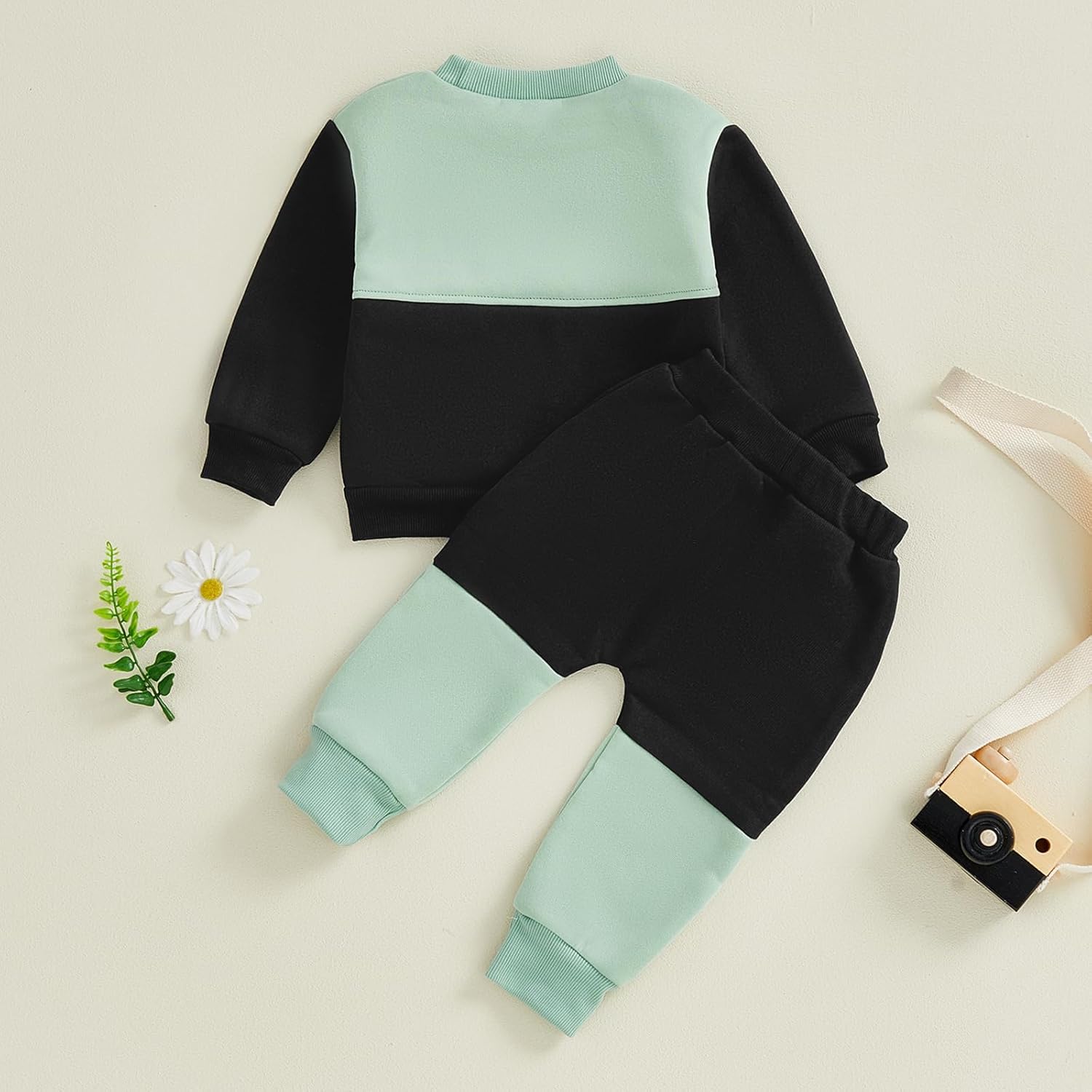 Toddler Baby Boy Clothes Fall Winter Fleece Outfits Color Block Sweatshirt & Jogger Pants Set 6 12 18 Months 2T 3T - Image 7