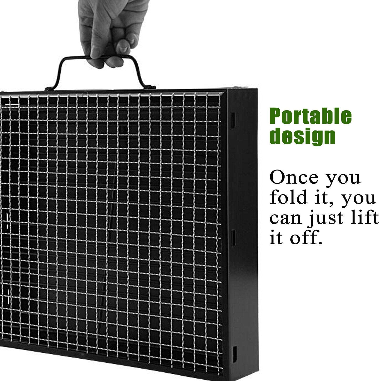 Griglia per barbecue di alta qualità Griglia per barbecue da tavolo pieghevole portatile in acciaio inox a carbonella per giardino, terrazza, escursionismo, picnic, festa (piccola, adatta per 1-6 pers