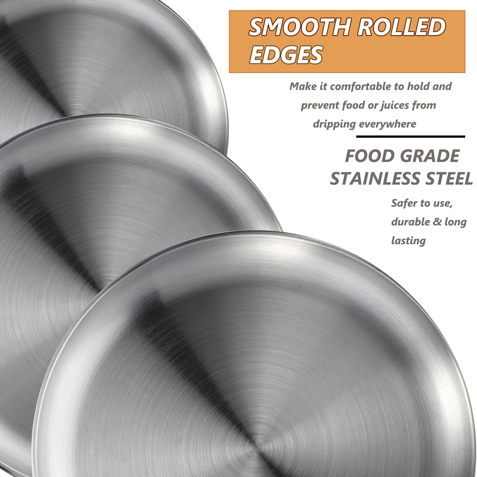 Lot 12 moules à pizza ronds en acier inoxydable (11,8 pouces), Poêle à pizza ronde, Réutilisable, Pour la maison, la cuisine et les restaurants(Silver)