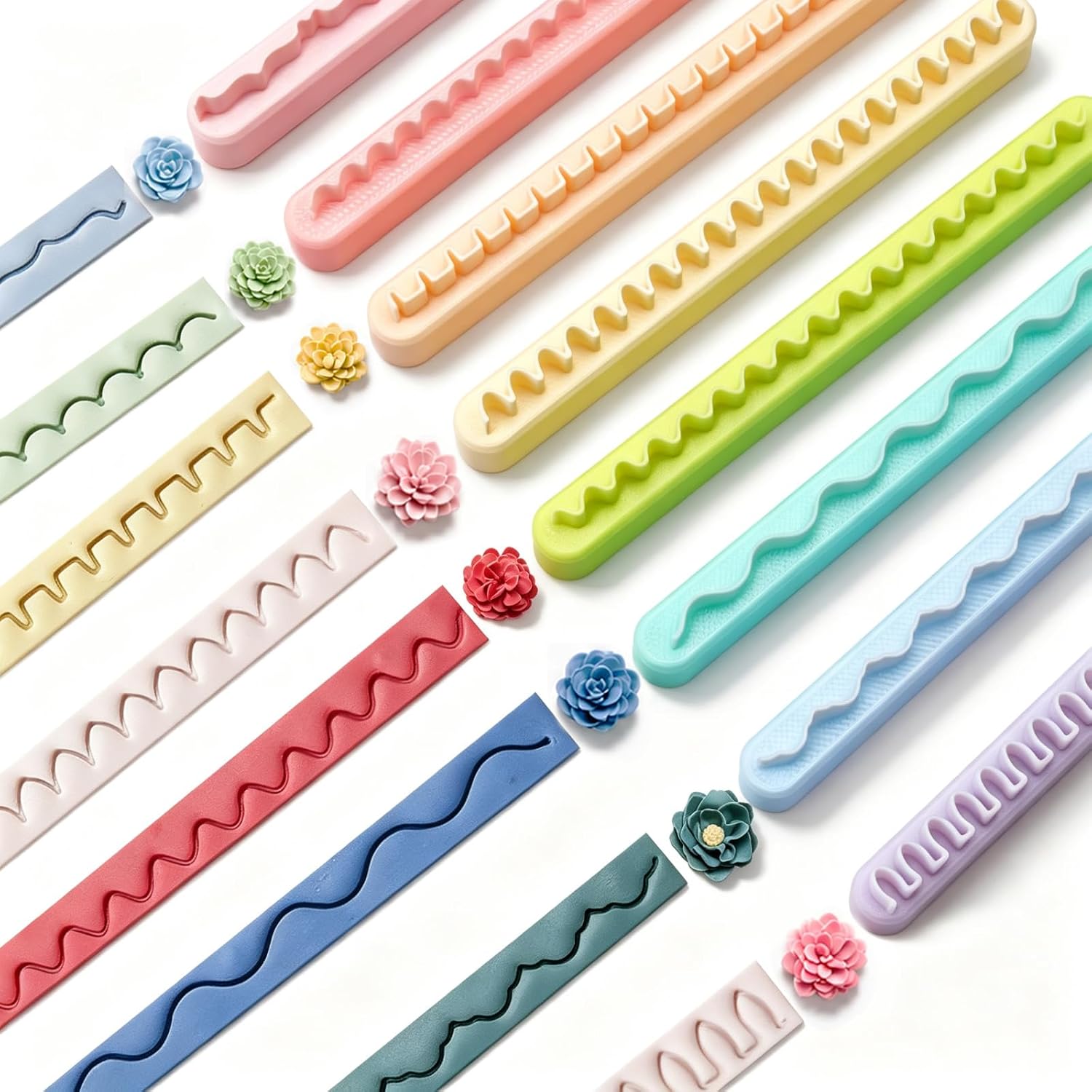 8 Pcs Polymer Clay Petal Cutters, 3D Flower Making Tools with Unique Edge Designs, Clay Cutting Tools for Handmade Flowers, Jewelry Making, DIY Crafts & Polymer Clay Projects