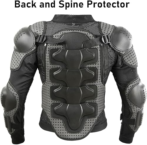 Miniatura 6 de Reomoto Chaqueta de motocicleta para niños, equipo de motocicleta para niños, chaqueta de armadura de cuerpo completo para ciclismo, MTB ATV Skate