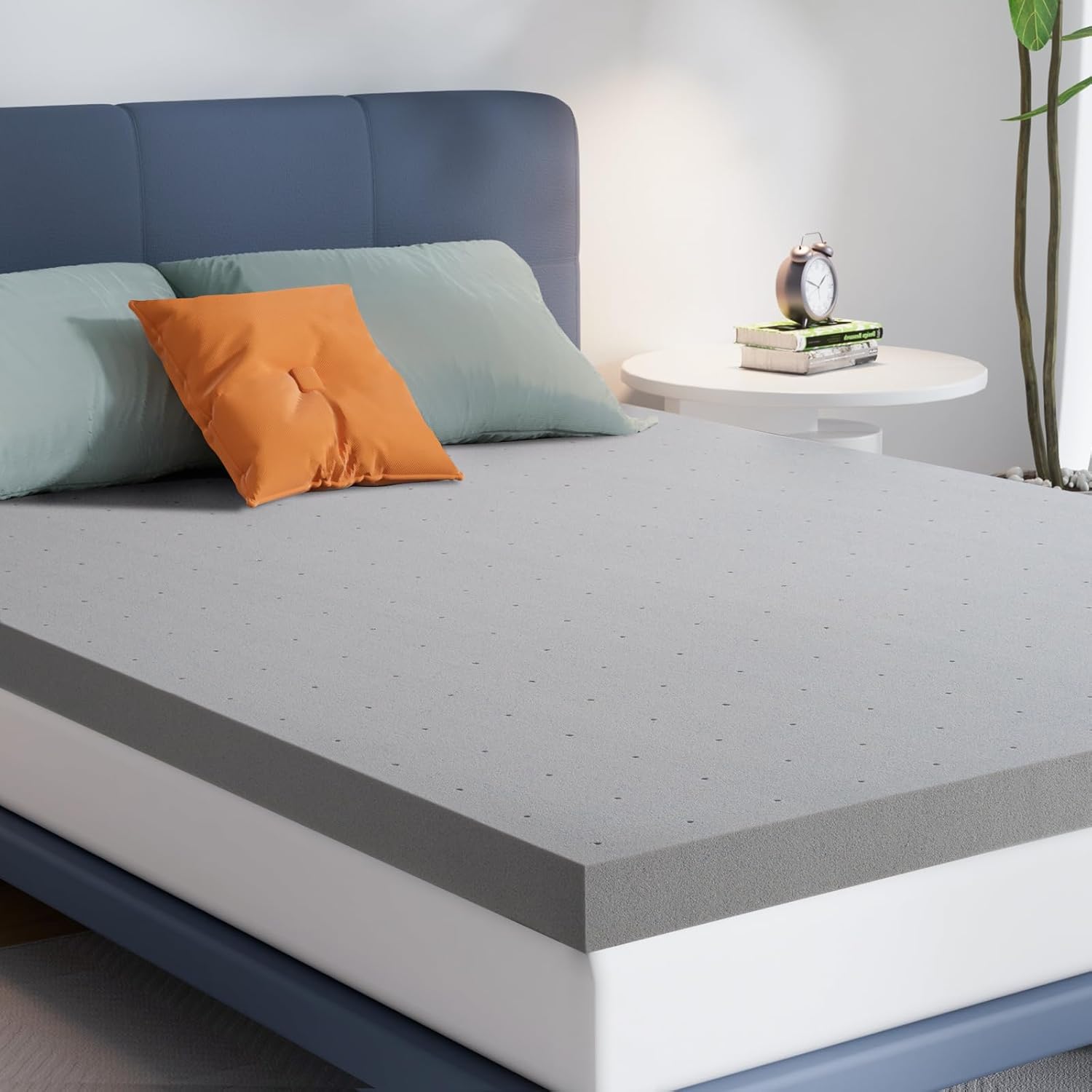 2 Inch Mattress Topper King, Gel Memory Foam Mattress Topper Bed Topper for Soft & Cooling Sleep and Pressure Relieve, for Side Sleeper, CertiPUR-US Certified，Bed Ventilated Design with Bed Topper