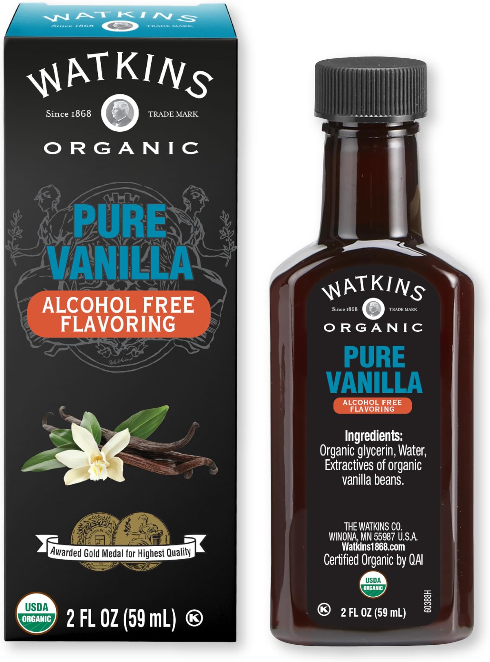 Organic Pure Vanilla Alcohol Free Flavoring, 2 Fl. Oz (Pack of 1)