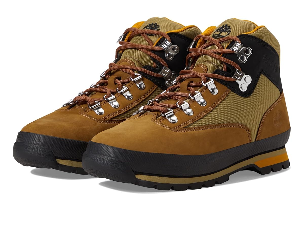 Comparison of Timberland Euro Hiker FL models showing different colorways and construction details
