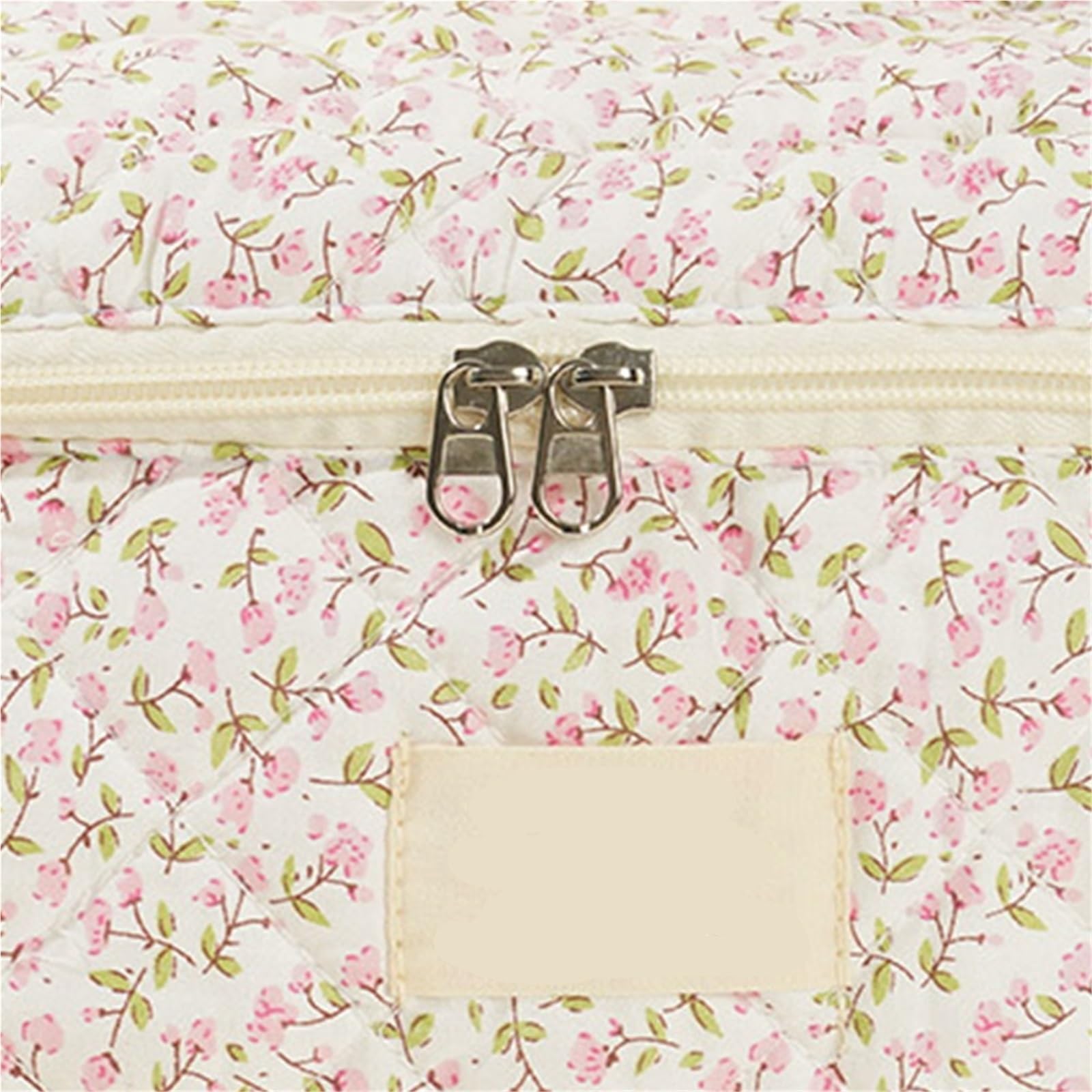 Neceser Acolchado Bolso Tote de Maquillaje Acolchado con Estampado Flores