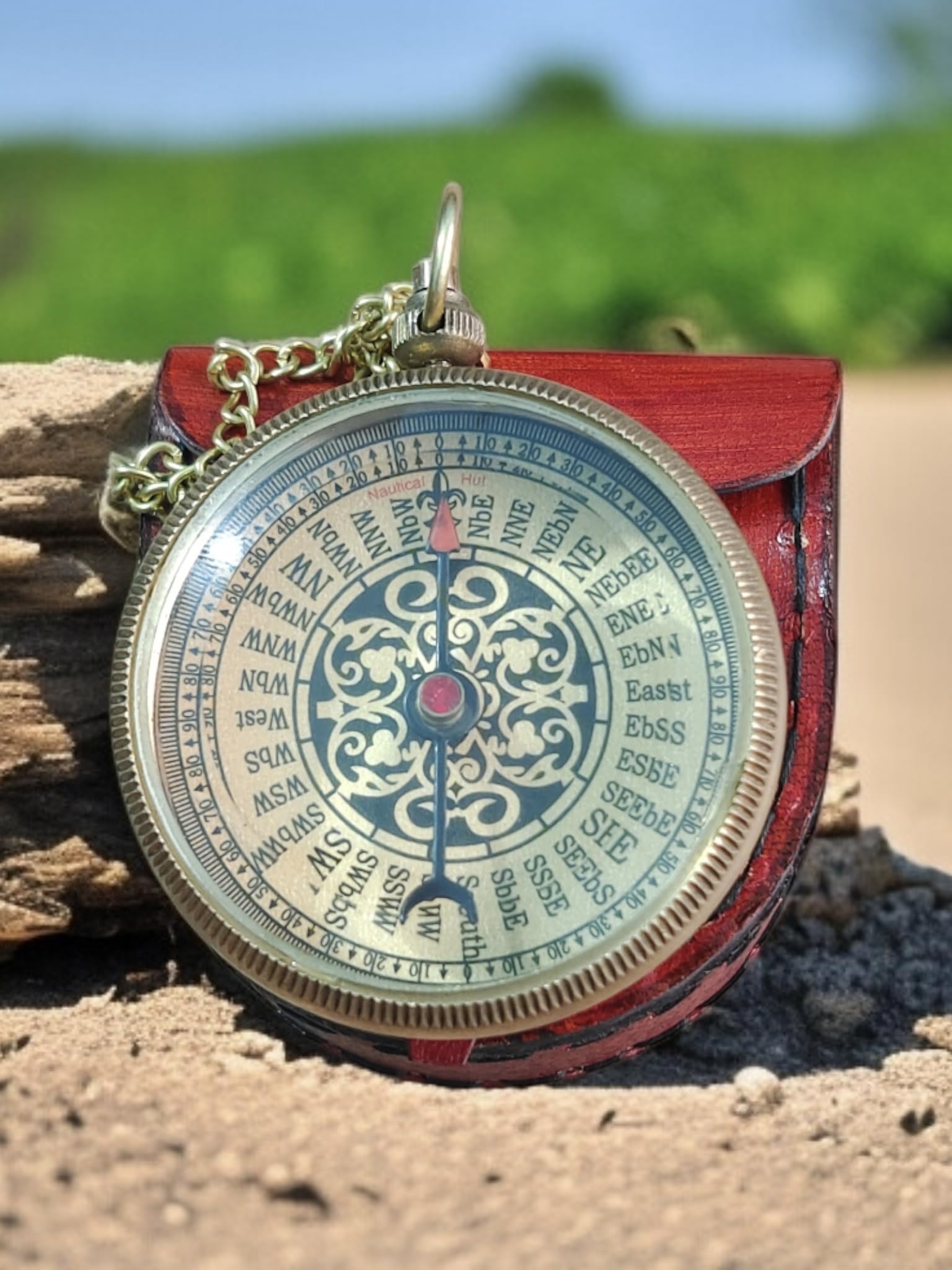 Brass Nautical Locket Compass, Military Style Pocket Compass