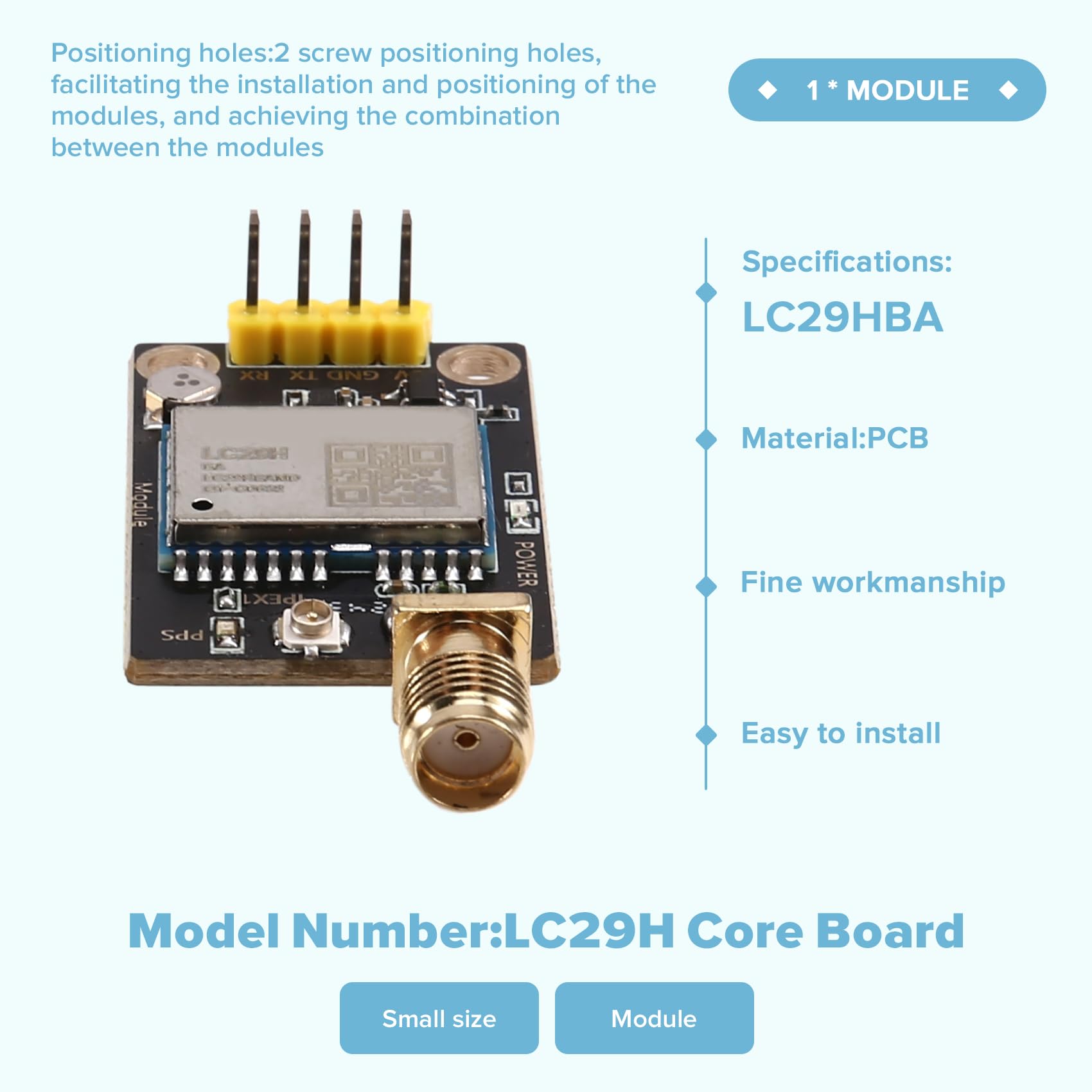 Carte de Station de Base RTK de Haute Précision Quc29h Dual Band L1 L5 GPS High Positioning Module LC29HBA