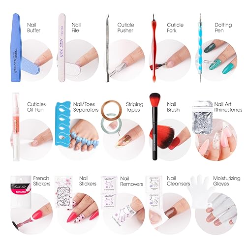 Miniatura 8 de Gellen Kit de esmalte de uñas de gel con luz UV de 72 W, 12 colores rosa, nude, marrón, juego de esmaltes de uñas de gel con capa base que no se