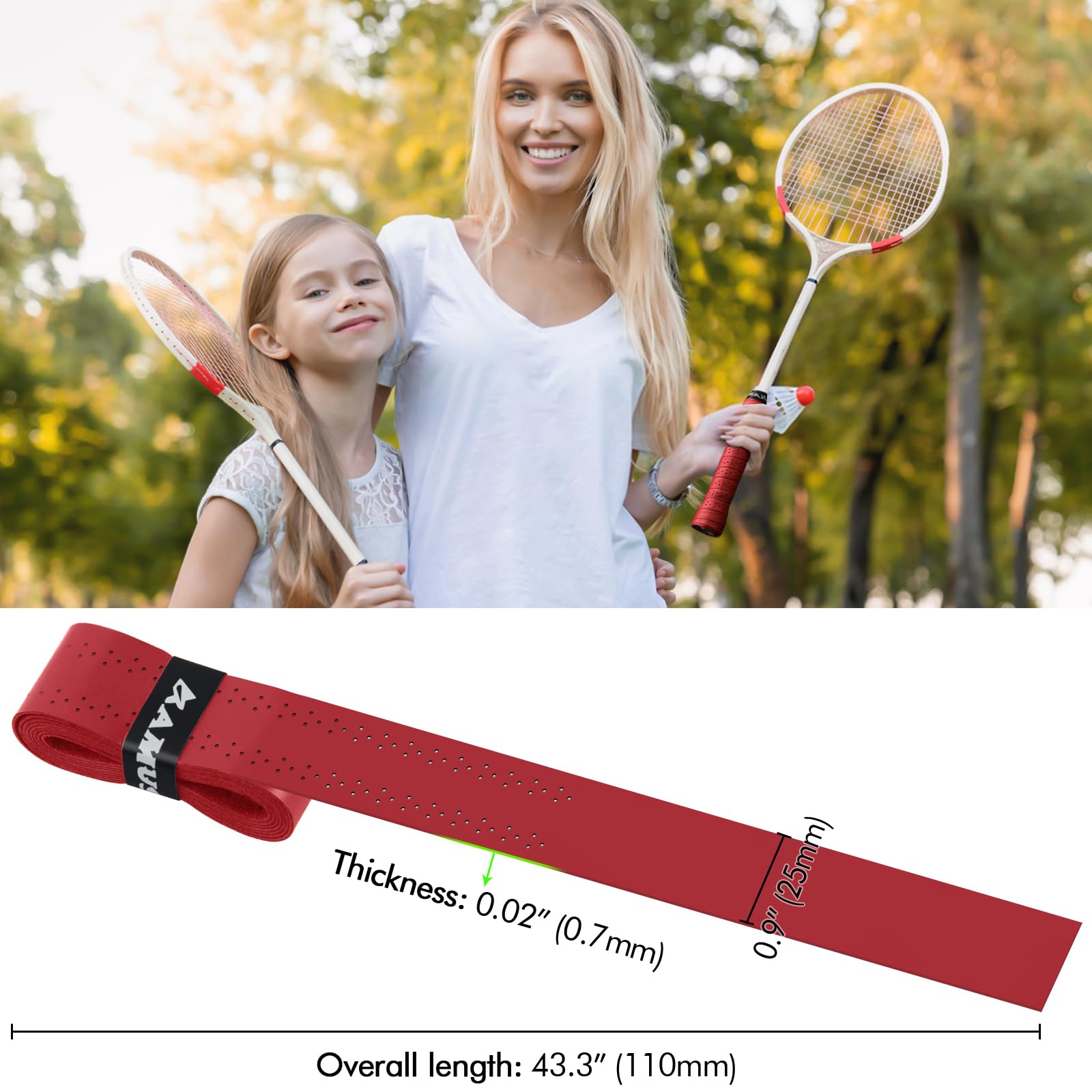 poeland Paquete de 4 cintas de agarre antideslizantes para raquetas, antideslizantes, absorbentes para tenis, bádminton, pickball