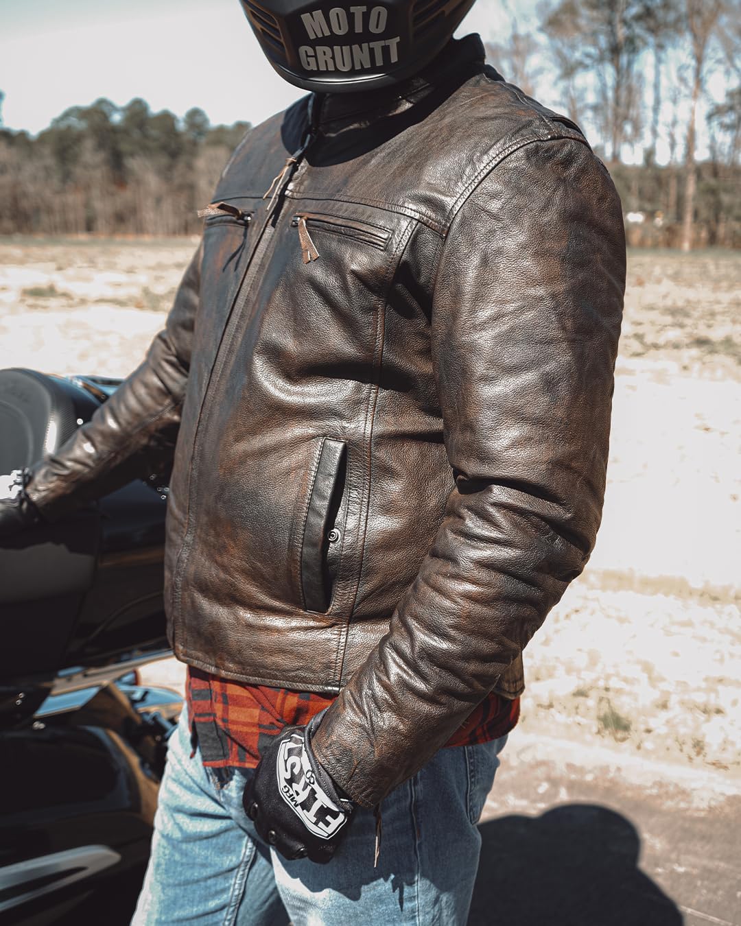 First Mfg Co - Rocky - Men's Motorcycle Biker Riding Leather Jacket
