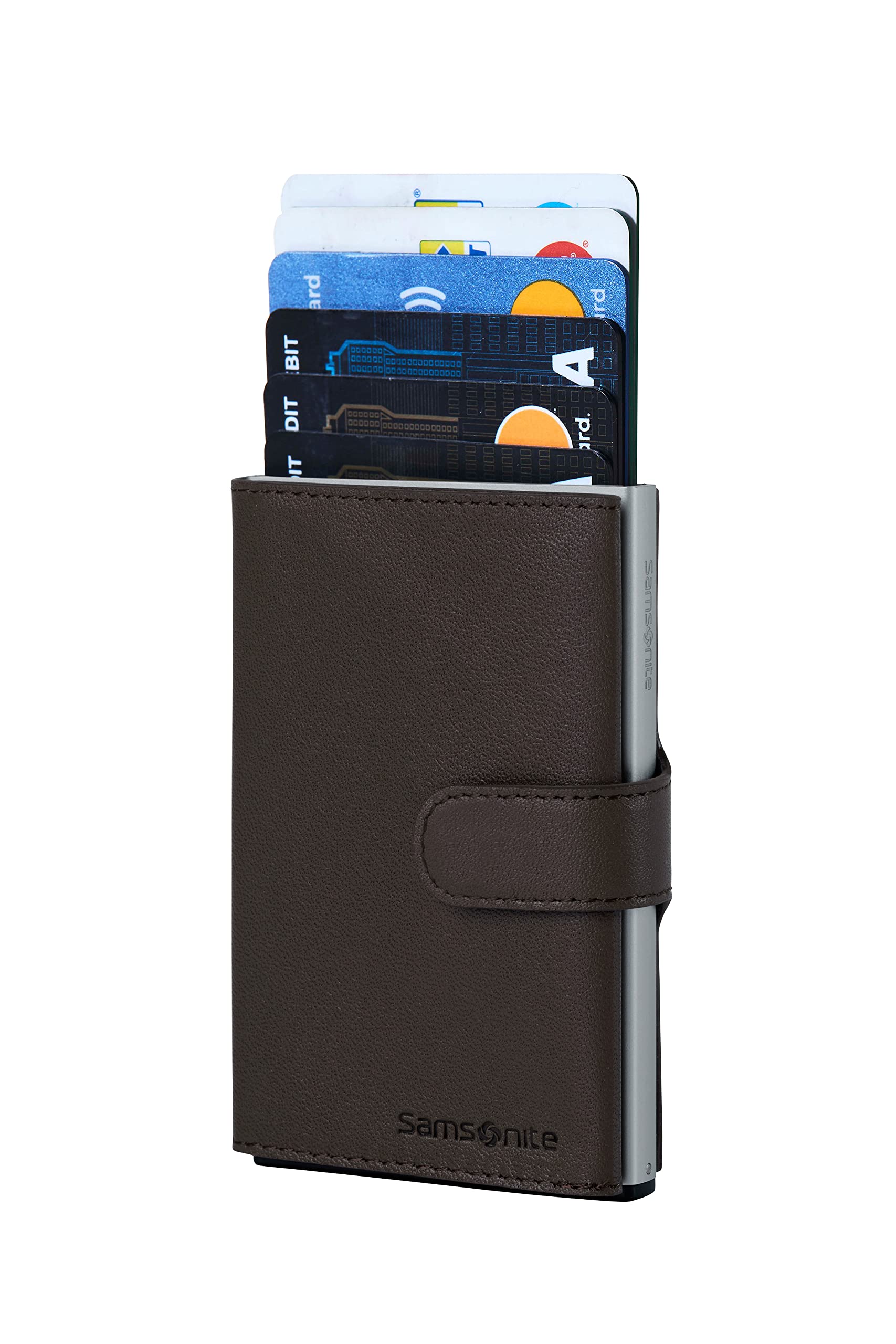 Samsonite Alu Fit SLG - Geldbörse, 10.2 cm, Braun (Dark Brown)