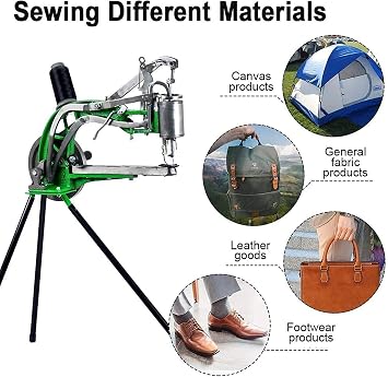 DIY Shoe Repair Machine Manual Shoe, Leather Sawing Machine Cobbler Sewing Machine Manual Leather Cobbler Dual Cotton Nylon Line Sewing Machine