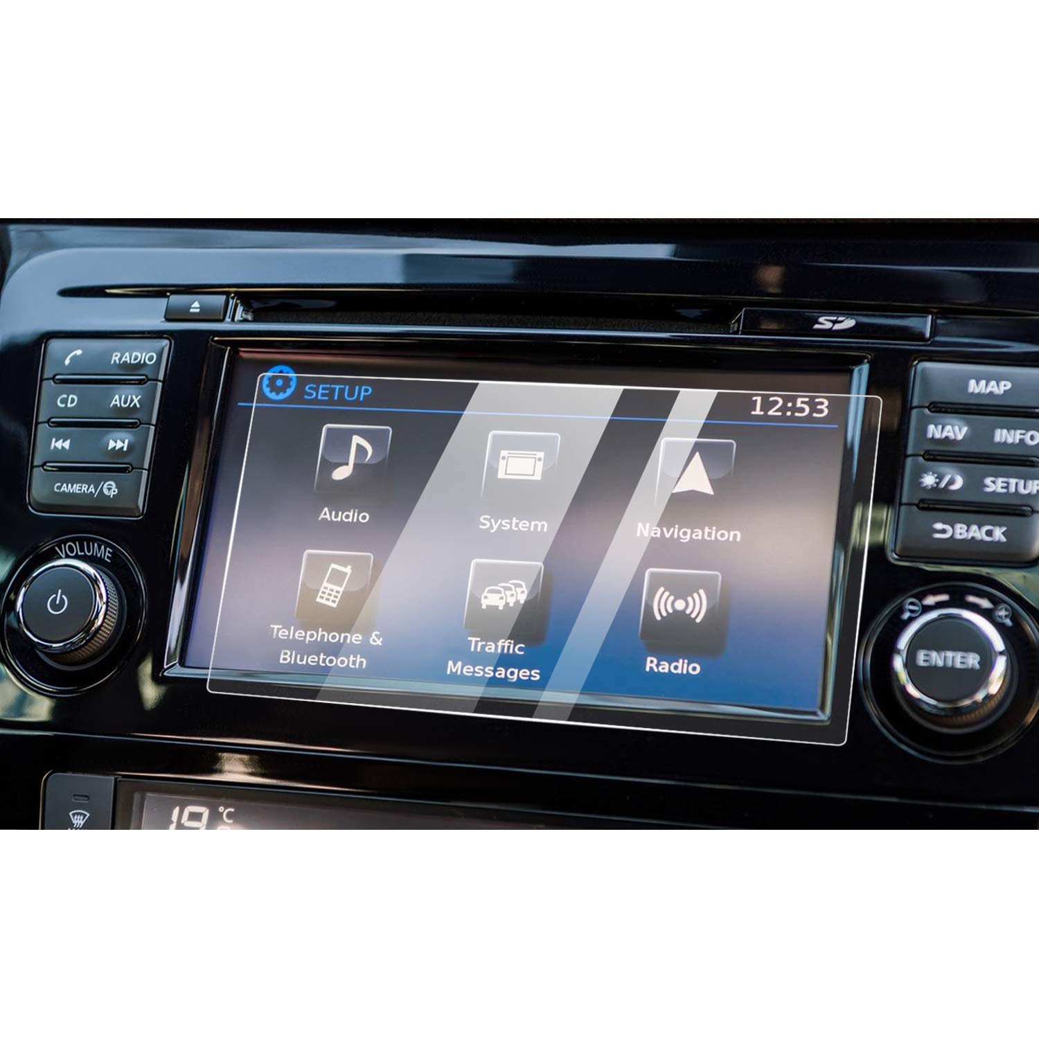 YEE PINNavigation Protective Film Qashqai J11 Screen Protector GPS Tempered Glass Protection Car Accessories (7 Inches)