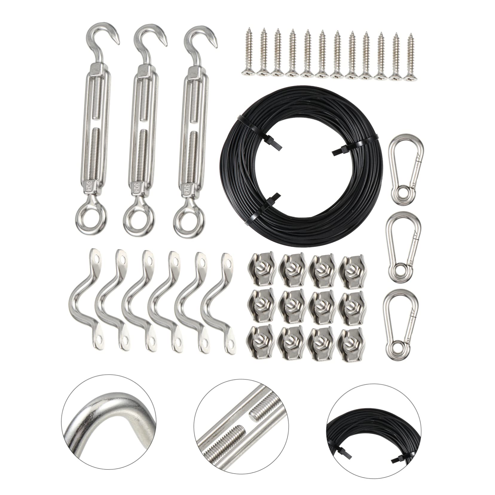 Alipis 1 Set String Outdoor String Light Suspension Kit Coated Stainless Steel Wire Rope for Safe Hanging Guide Wire for Home Office and Event Decor