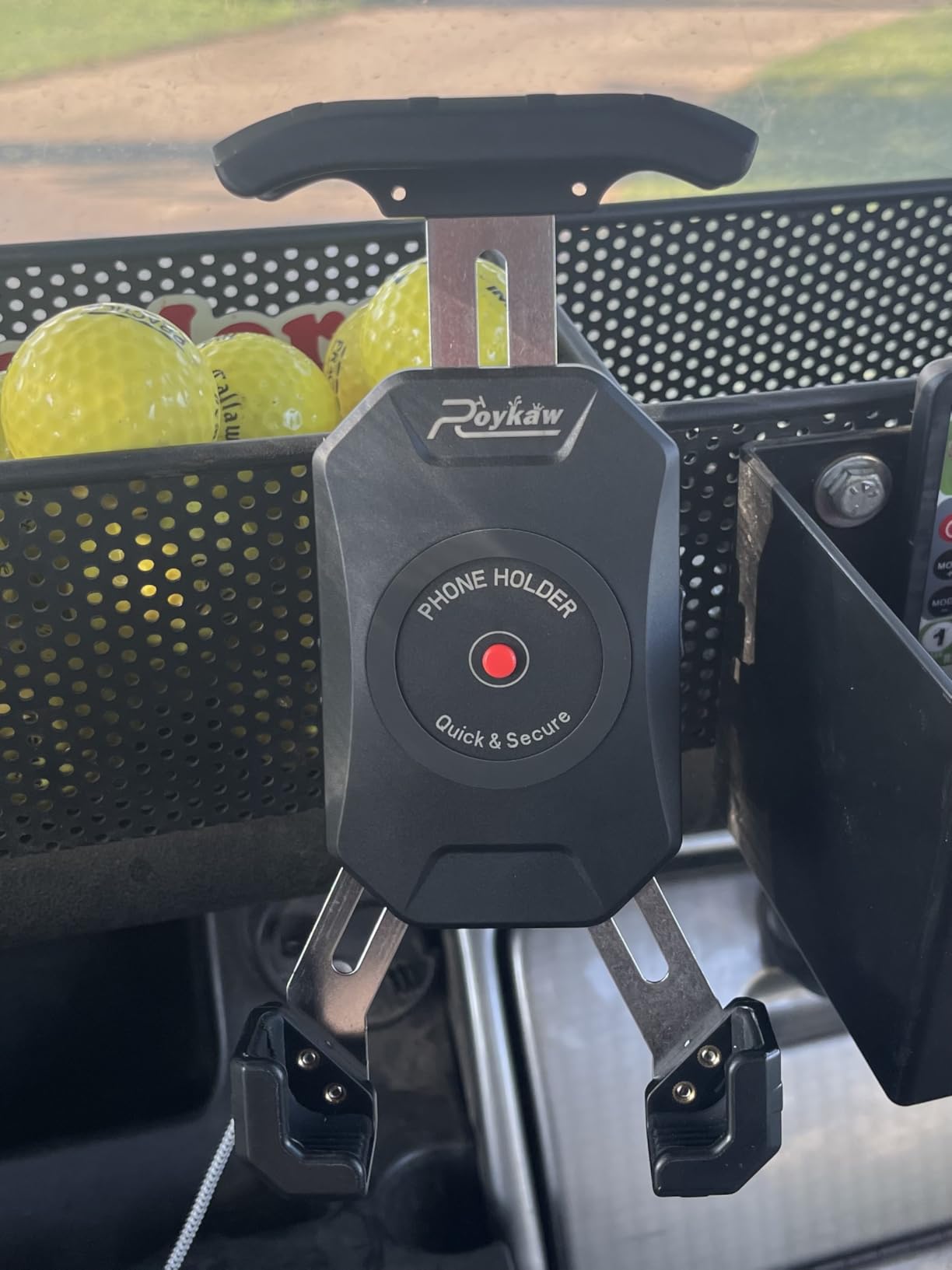 Roykaw Golf Cart Magnetic Phone Holder Mount Compatible with EZGO/Club Car/Yamaha, Compatible with iPhone/Galaxy/Google Pixel, Ultra Strength Magnet/360° Rotatable/One-Handed Pick & Place