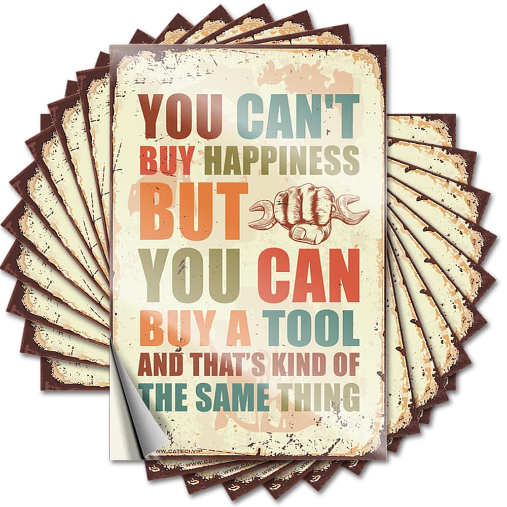 Optical Illusion Quote, Rv Decor Sets Water You Can't Buy Happiness But You Can Buy A Tools | Funny Quote Antimicrobial Decals(8X12CM)