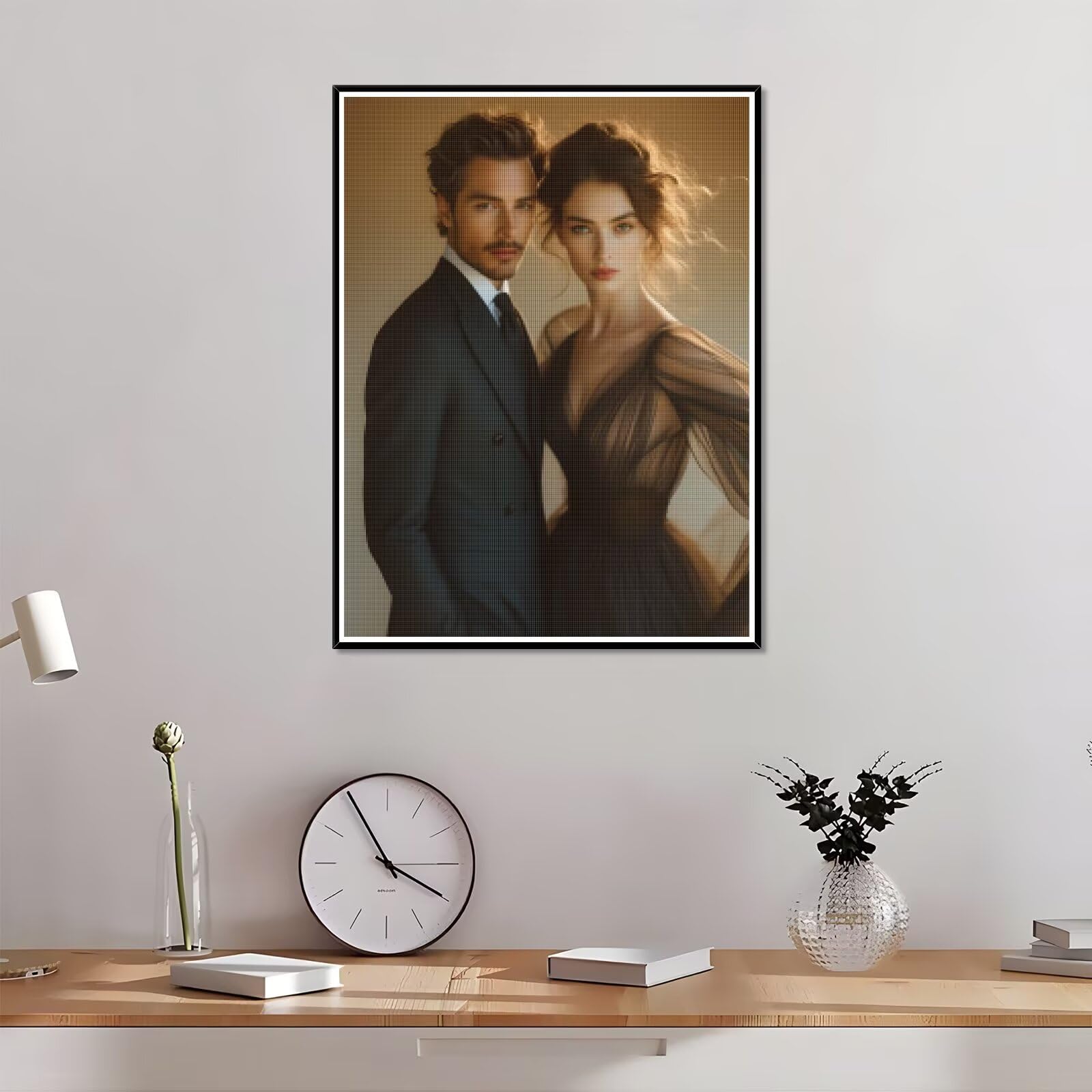 Diamond Painting Personalizzato, 5D DIY Diamond Painting Kit Completo Personalizzato, Kit per Pittura Diamante Personalizzati Con Foto, Mosaico Personalizzata Regalo per Arte Domestica 50x90cm L-283