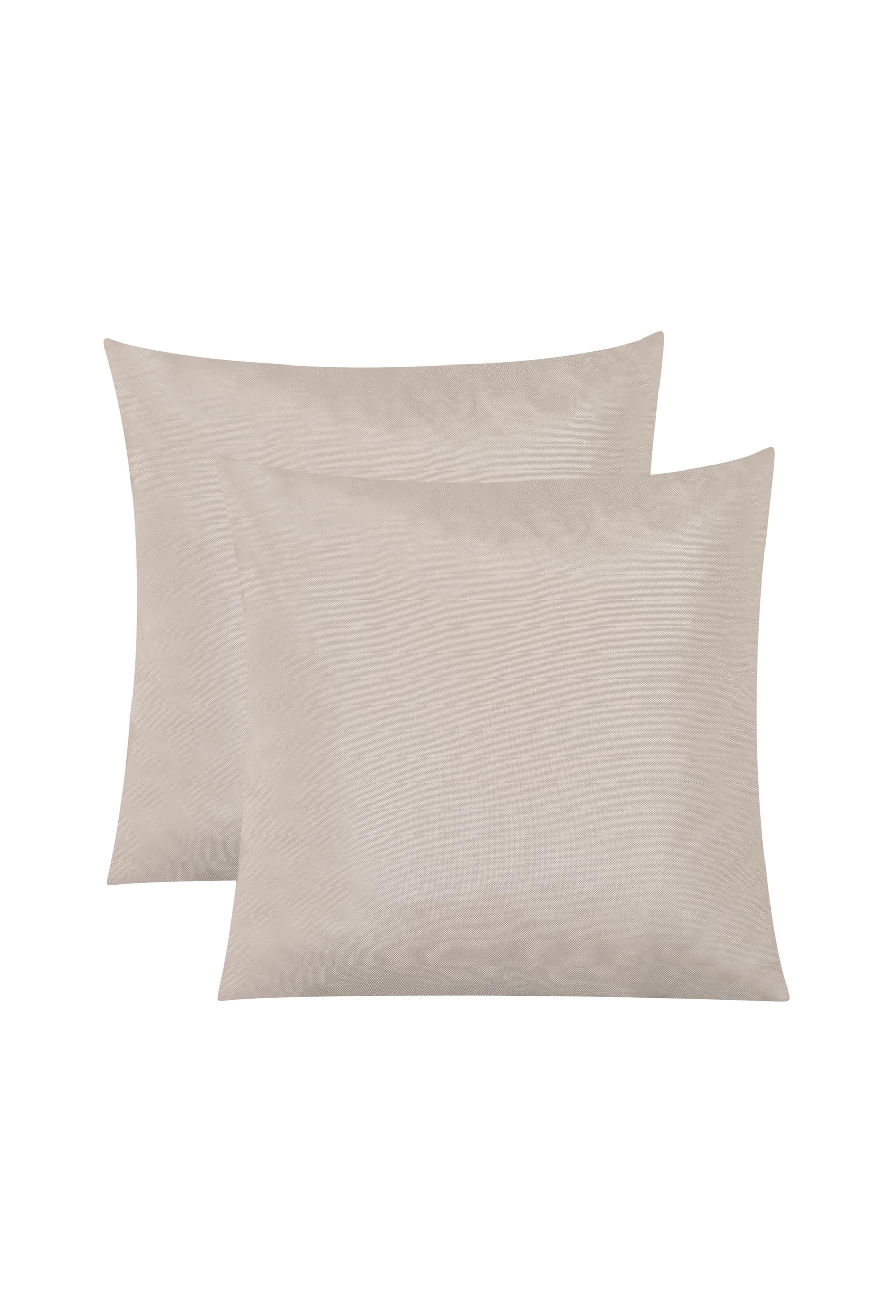 Pack of 2 Water Resistant Outdoor Hollowfibre Filled Waterproof Garden Furniture Decorative Cushion Covers for Sofa Chair Couch Bedroom 18x18 inch (Cream, 2, 18" x 18" (45 x 45 cm))