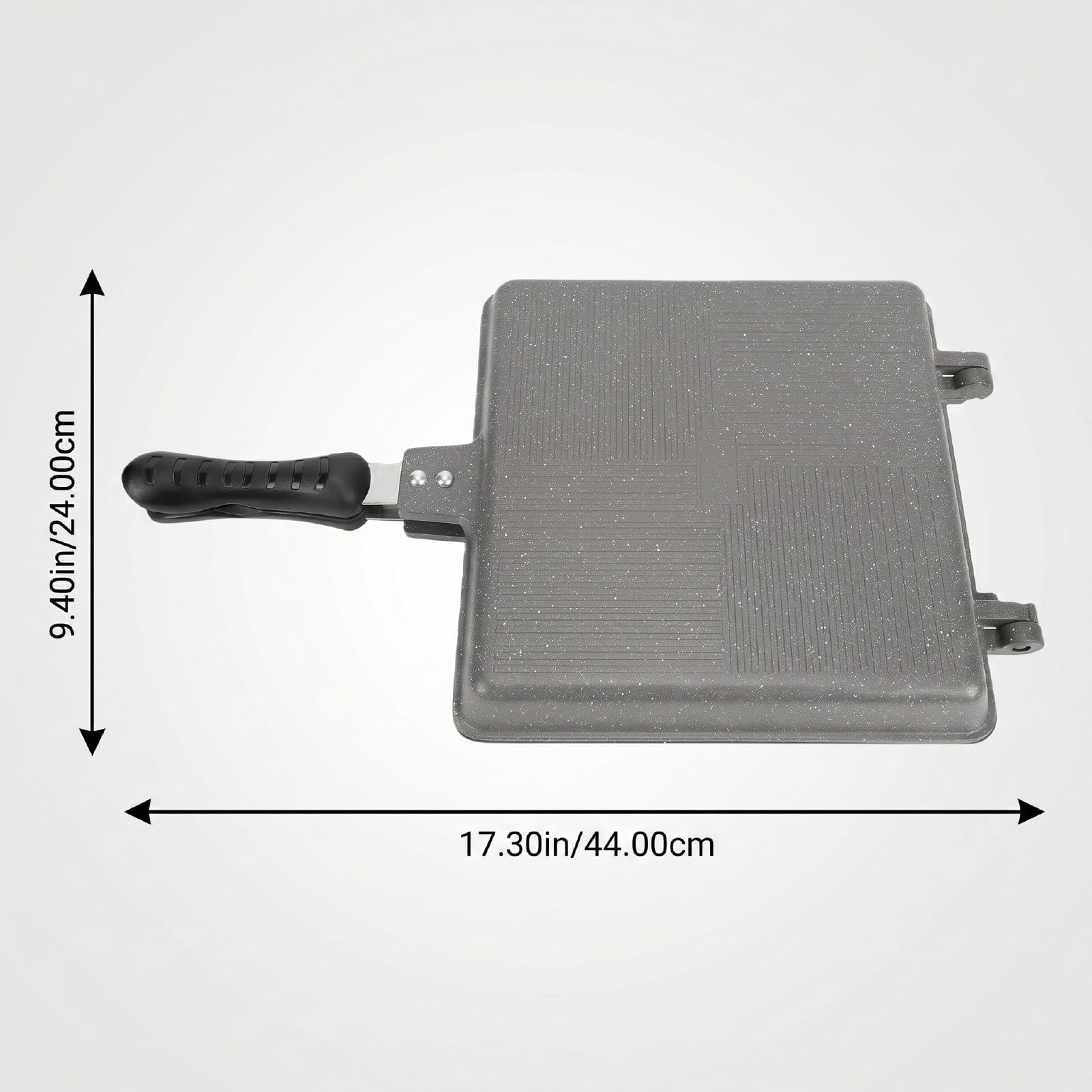 Wytrzymała Patelnia Grillowa do Kanapek, 23,9x43,9 Cm Płyta (GRAY)