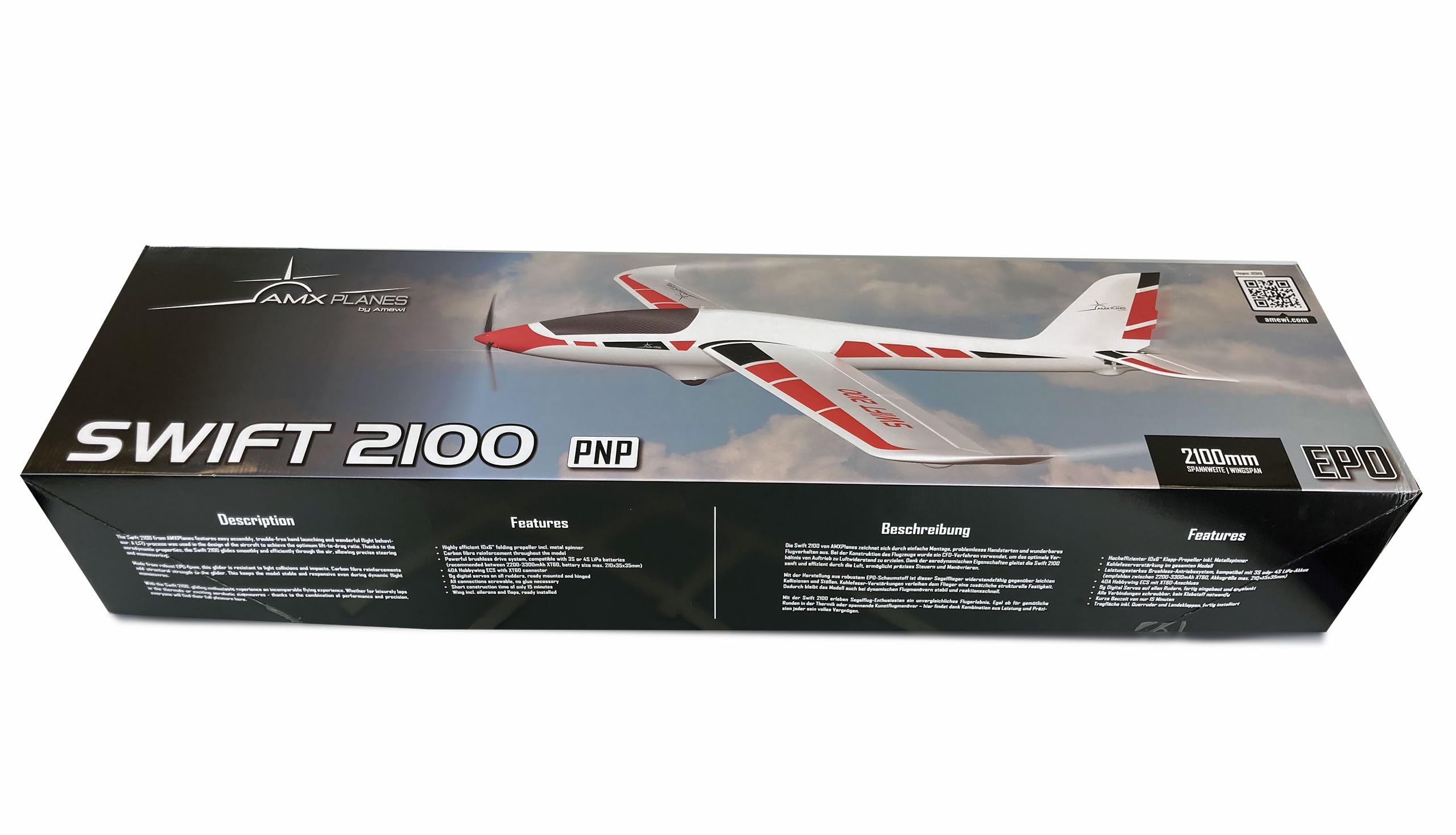 Amewi AMXPlanes Swift 2100 Motoscopio EPO PNP bianco/rossoRC telecomandato