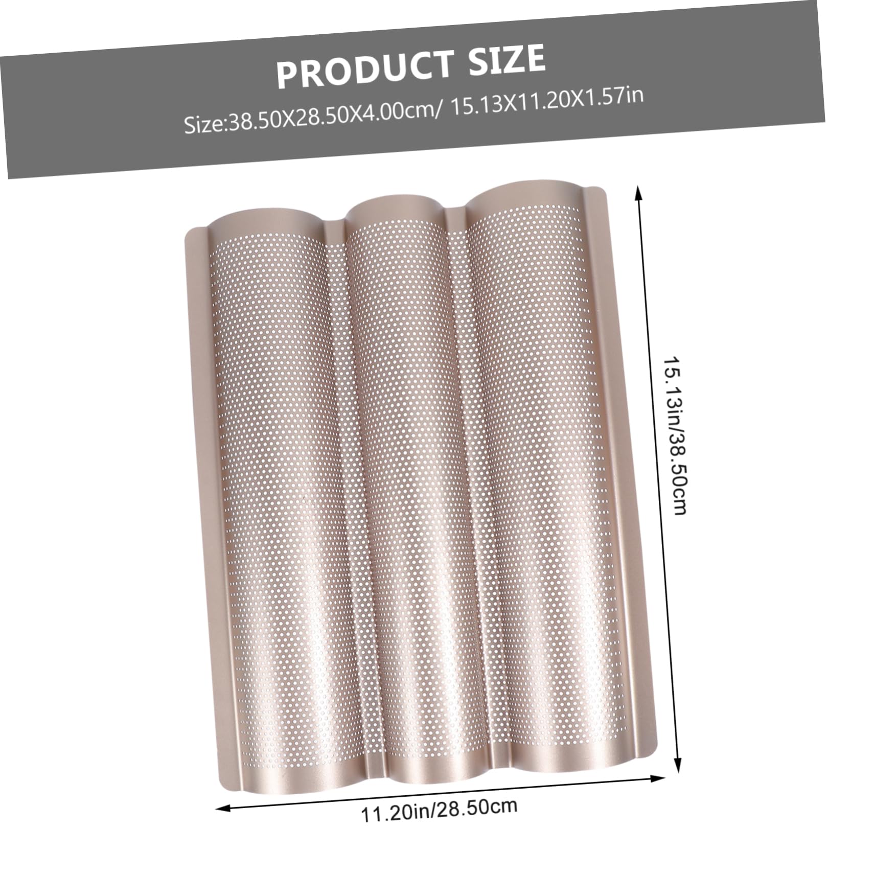 OKUMEYR 3-slot Loaf Bake Mold French Bread Pan Baking Tray Bread Mold for Baking