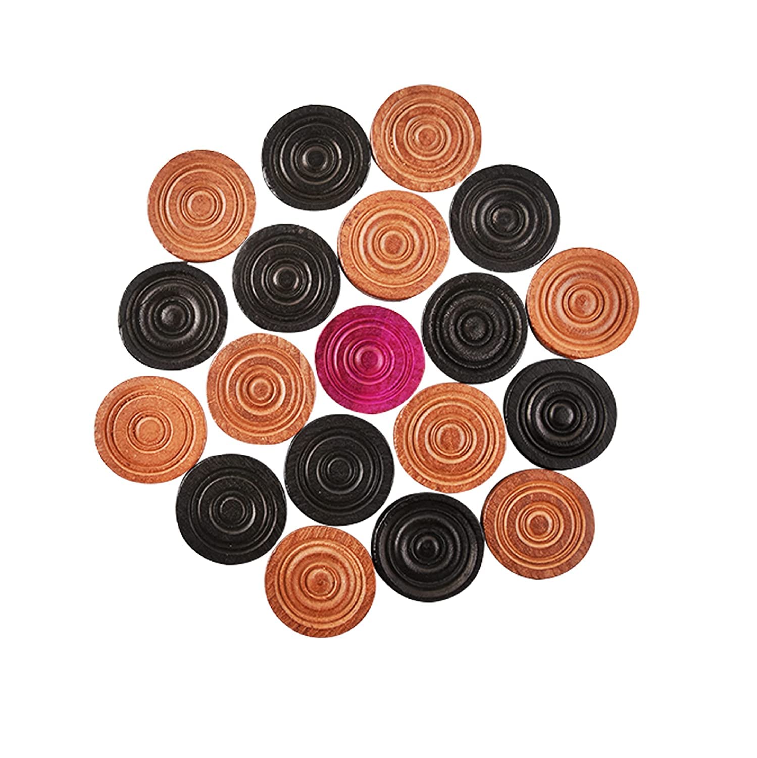 Tanman Toys Wooden Carom Board Coins for Kids | Black White Pink Colored Board Coins | Easy to Handle |Stackable | Unbeatable Quality Carrom Board Coins for Toddlers (B089G1FNG1) Amazon Price History, Amazon Price Tracker