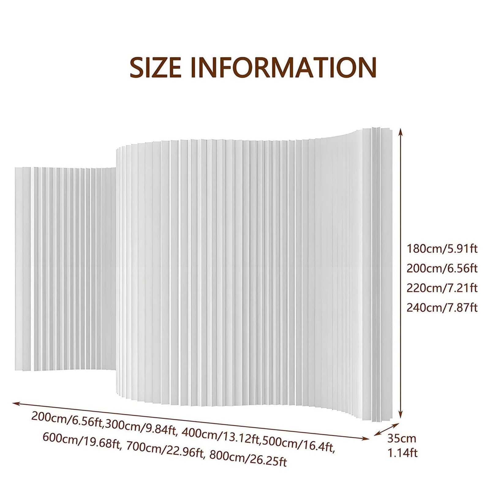 Biombo divisor de habitación de papel plegable, portátil, ajustable, para oficinas, salas de estar, dormitorios, solución de privacidad independiente de 4 x 2,4 m