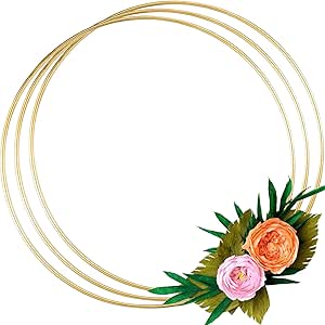 Amazon.com: 3 Pack 14 Inch Large Metal Floral Hoop Wreath Macrame Gold ...