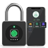 Pothunder Fingerprint Padlock with APP, Keyless Biometric Lock, Smart Waterproof Padlock Suitable for Gym, Locker, Gates, Fence and Storage