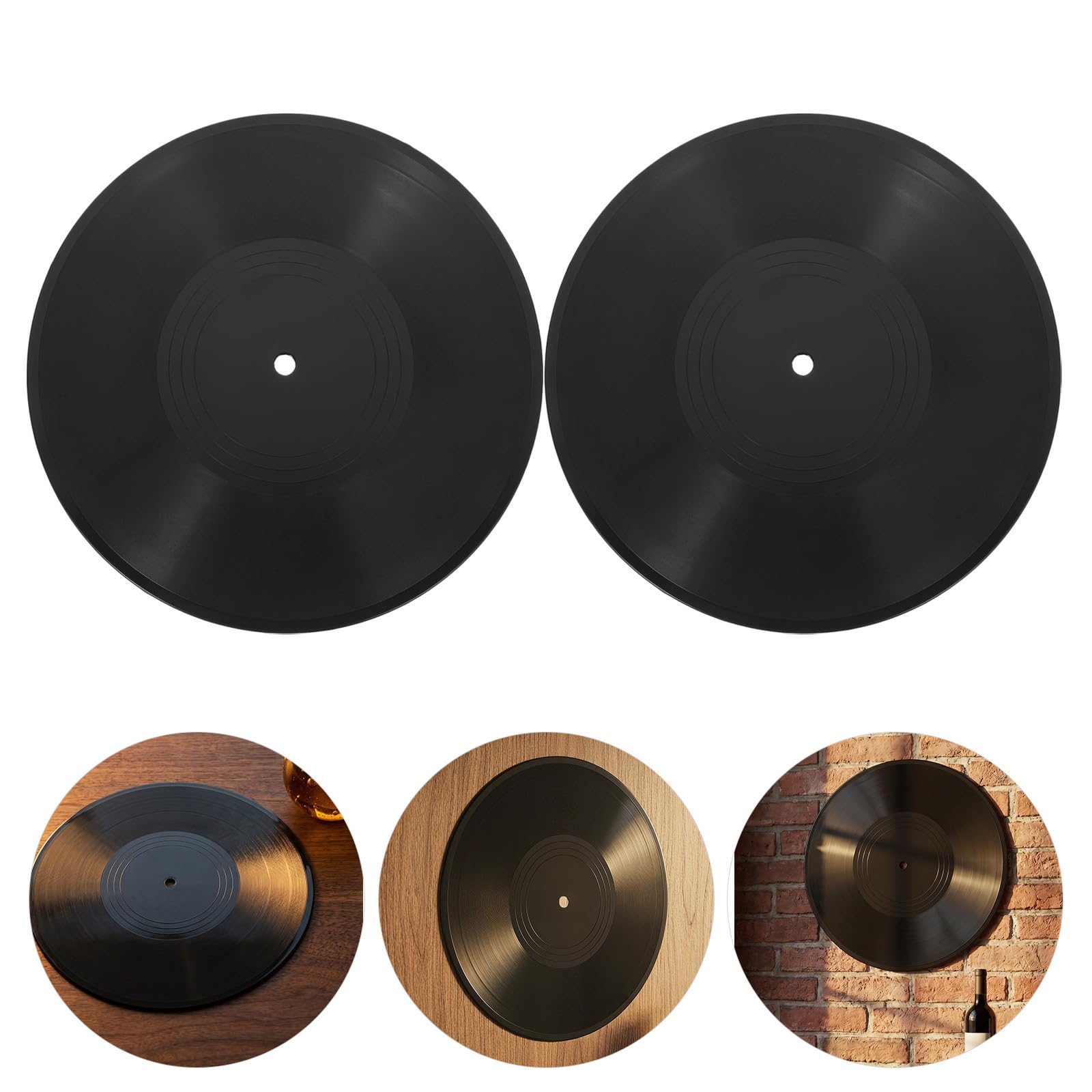12 Piezas Disco de Vinilo Estilo Retro Vintage para Adorno de Pared para Sala de Sonido o Fiesta Temática Rock