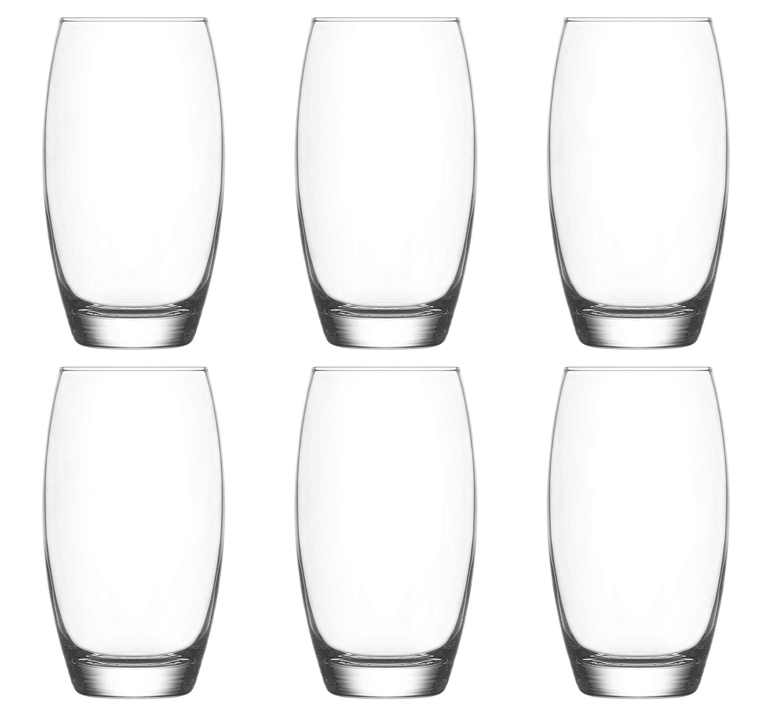 LAV 6X Clear 510ml Empire Highball Glasses - Tall Hi Ball Glass Water Gin Juice Cocktail Drinking Glassware Tumblers Set