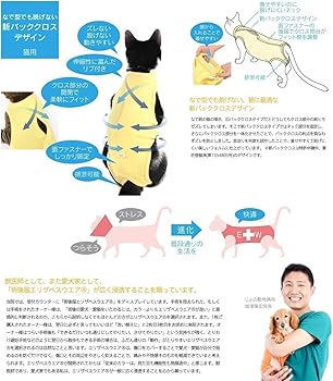 Amazon.co.jp: 猫 男女兼用 術後服エリザベスウエア（R）8/イエロー