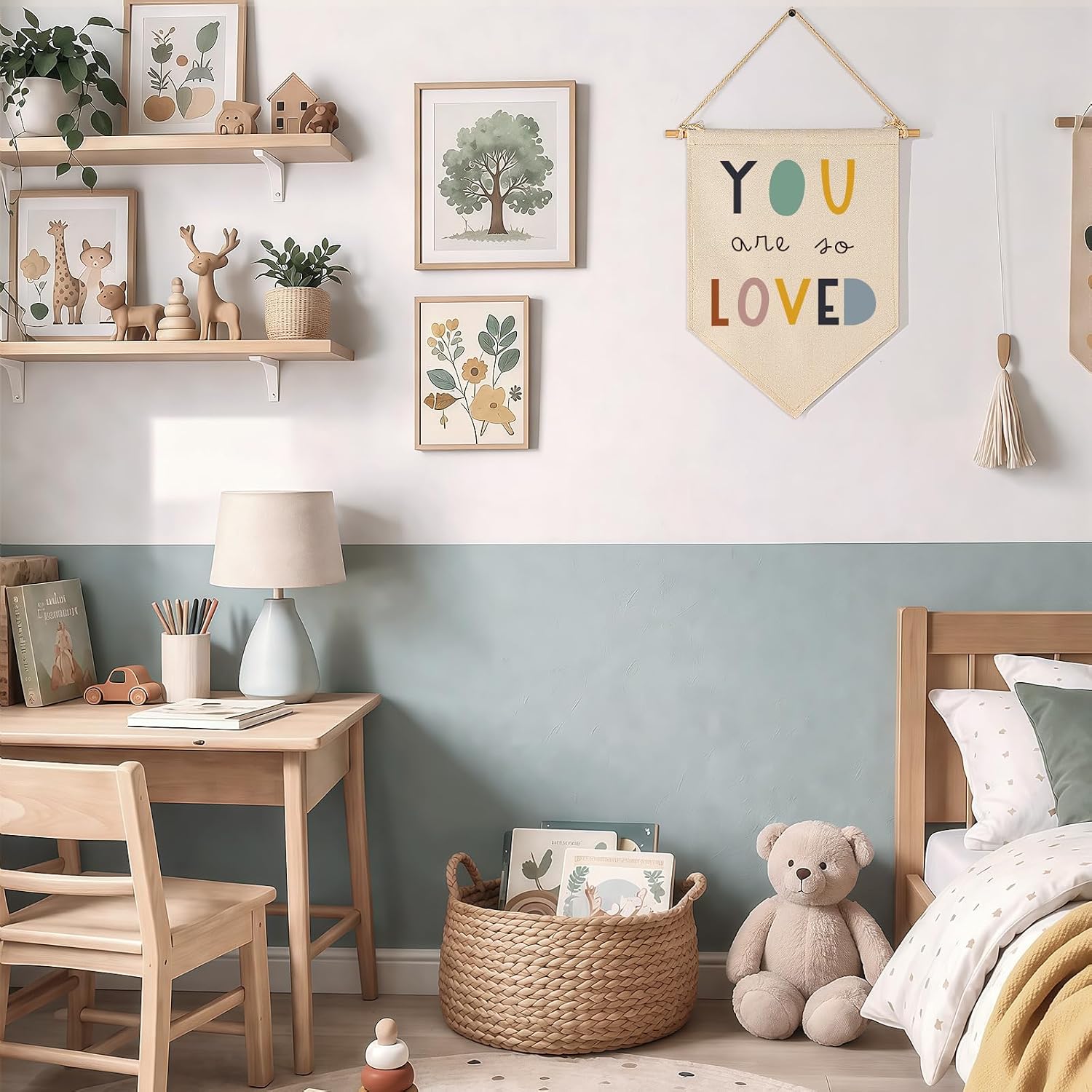 Pennant Wall Gifts for Boys Girls Kids-Canvas Banner Flag Wall Decor Gifts for Nursery Baby Room Playroom Homeschool Reading Room-Baby Gifts Shower image 5