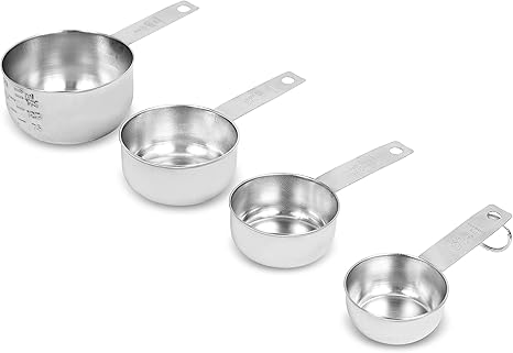 Internet's Best Set of 4 Stainless Steel Measuring Cups - Stackable Kitchen Utensils for Cooking Baking Dry and Liquid Ingredients