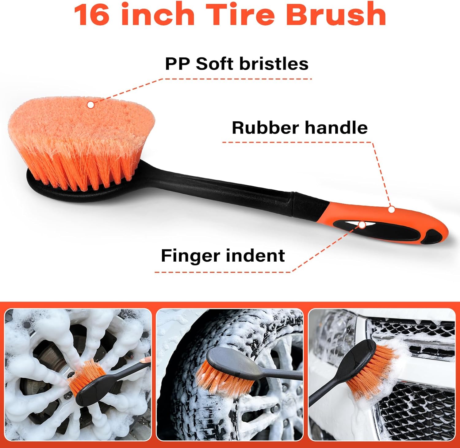 Car Wash Brush with Long Handle,144" Scratch-Free Soft Bristle Car Cleaning Kit with Extension Pole,Microfiber Clean Mop,Window Squeegee,Mitt,Wheel Brush for RV,Truck,SUV,Siding Washing