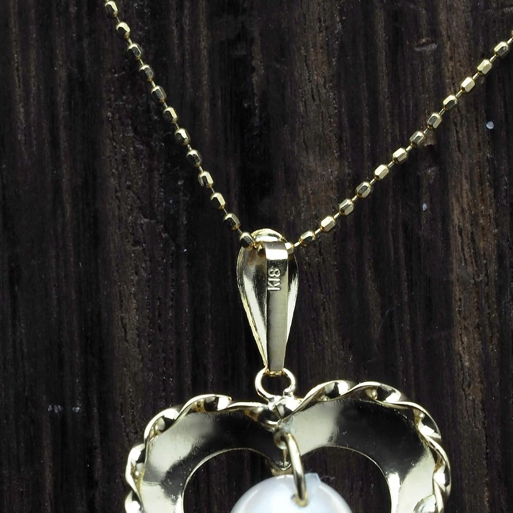 Amazon.co.jp: [K.jewel] K18 アコヤ本真珠 ハート ペンダントトップ