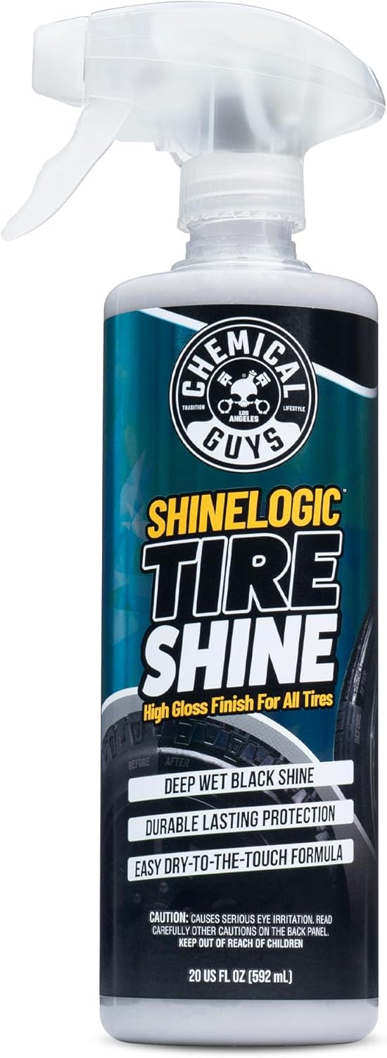 Chemical Guys ShineLogic Tire Shine, Deep Wet Black Shine, Safe for Cars, Trucks, Motorcycles, RVs & More, 20 fl oz